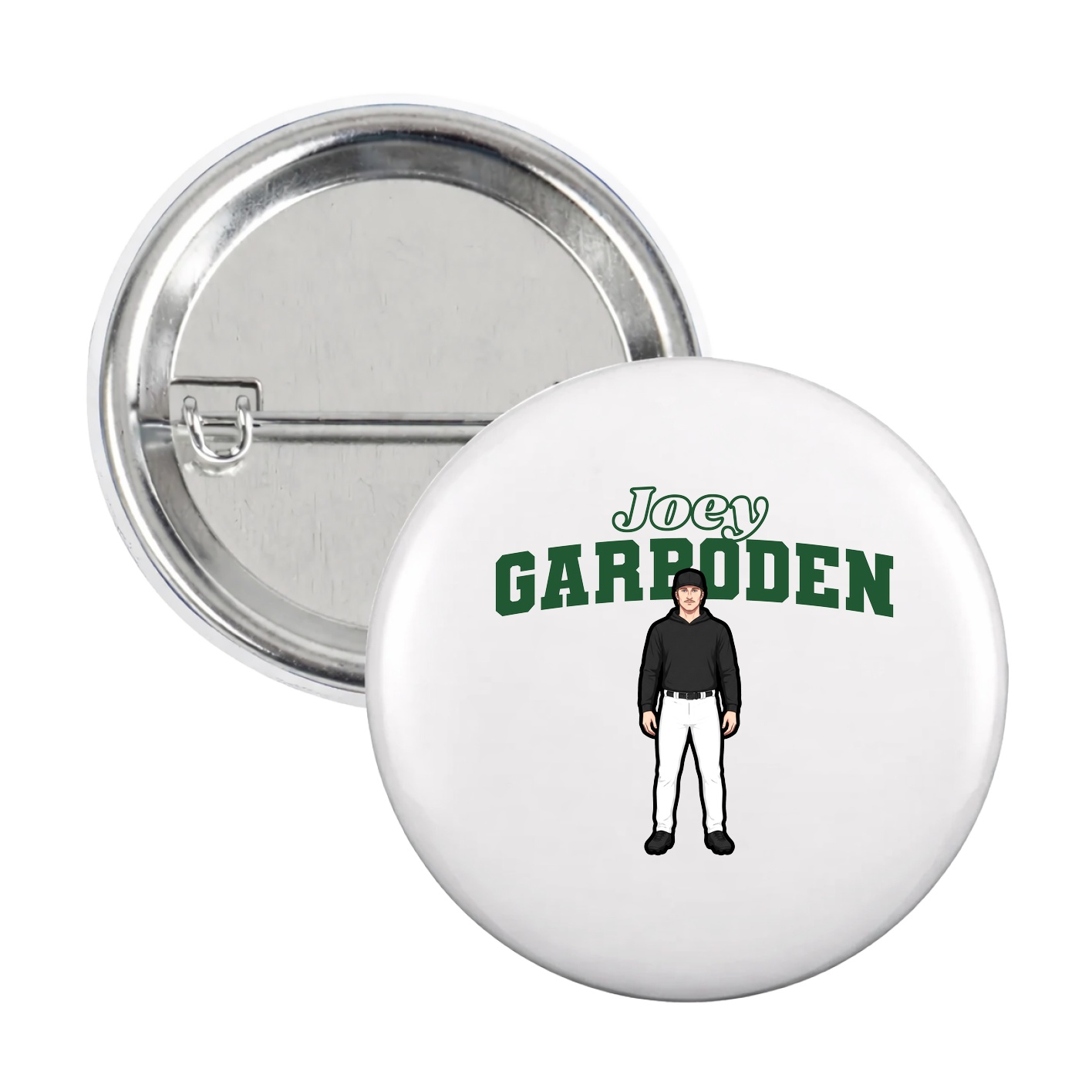 Game Day Button — Name Arch in White