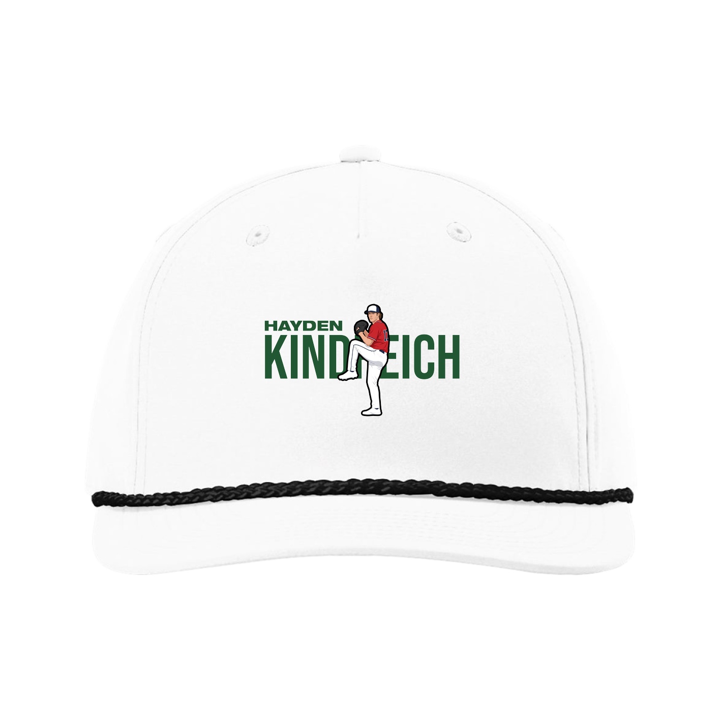 Five-Panel Classic Rope Cap — Player Name in White