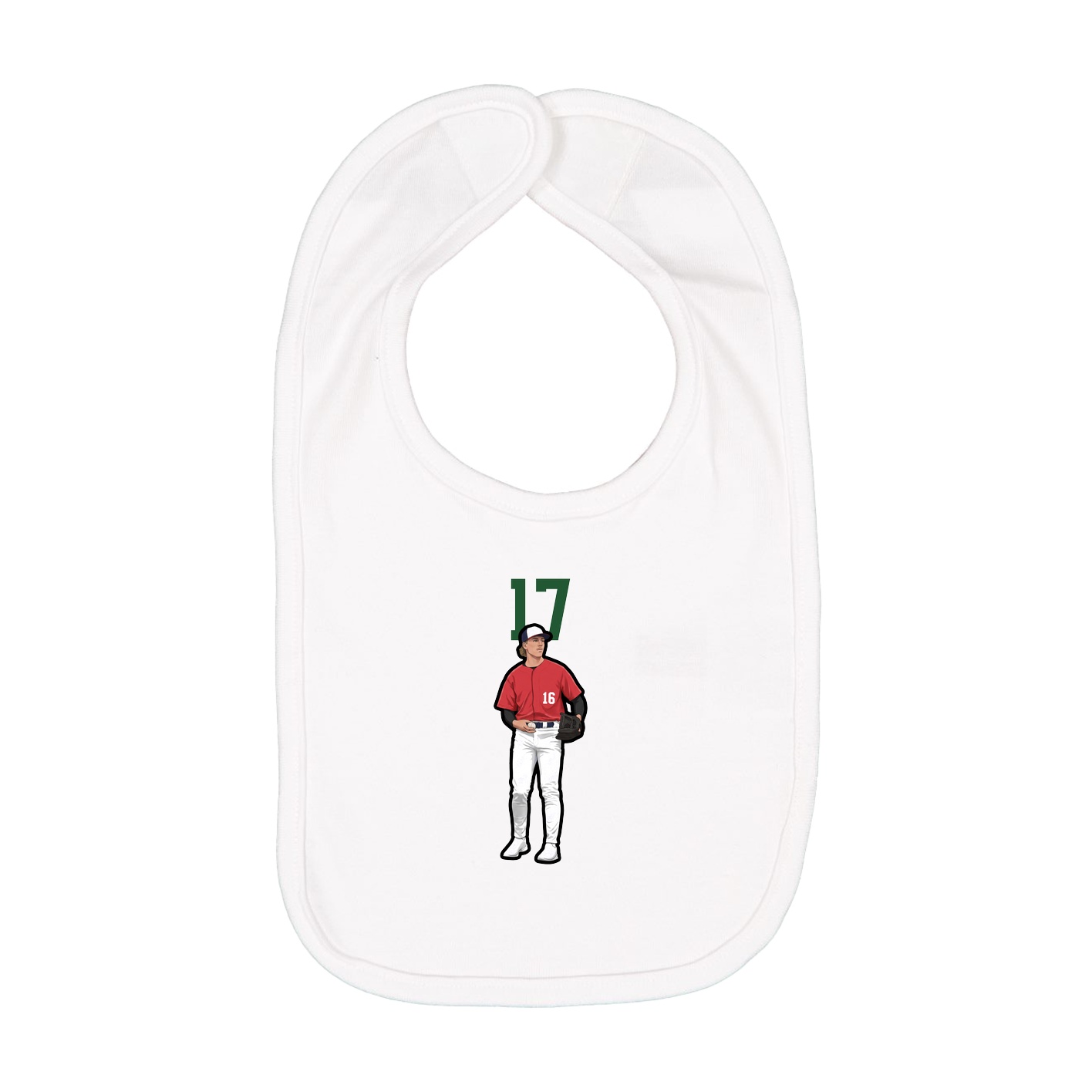 Infant Bib — Number Top in White
