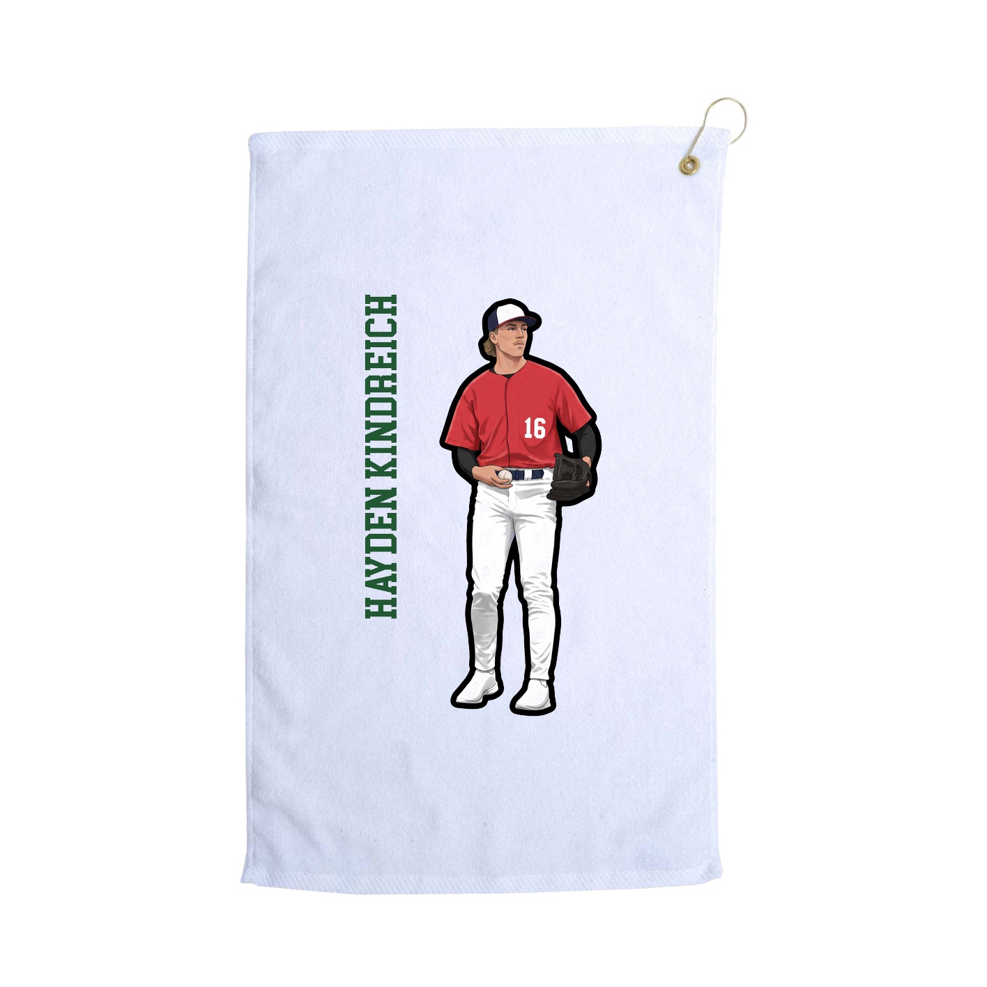 Golf Towel — Name Vertical in White