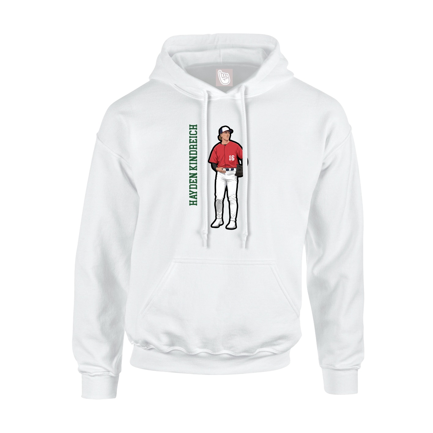 Hoodie — Name Vertical in White