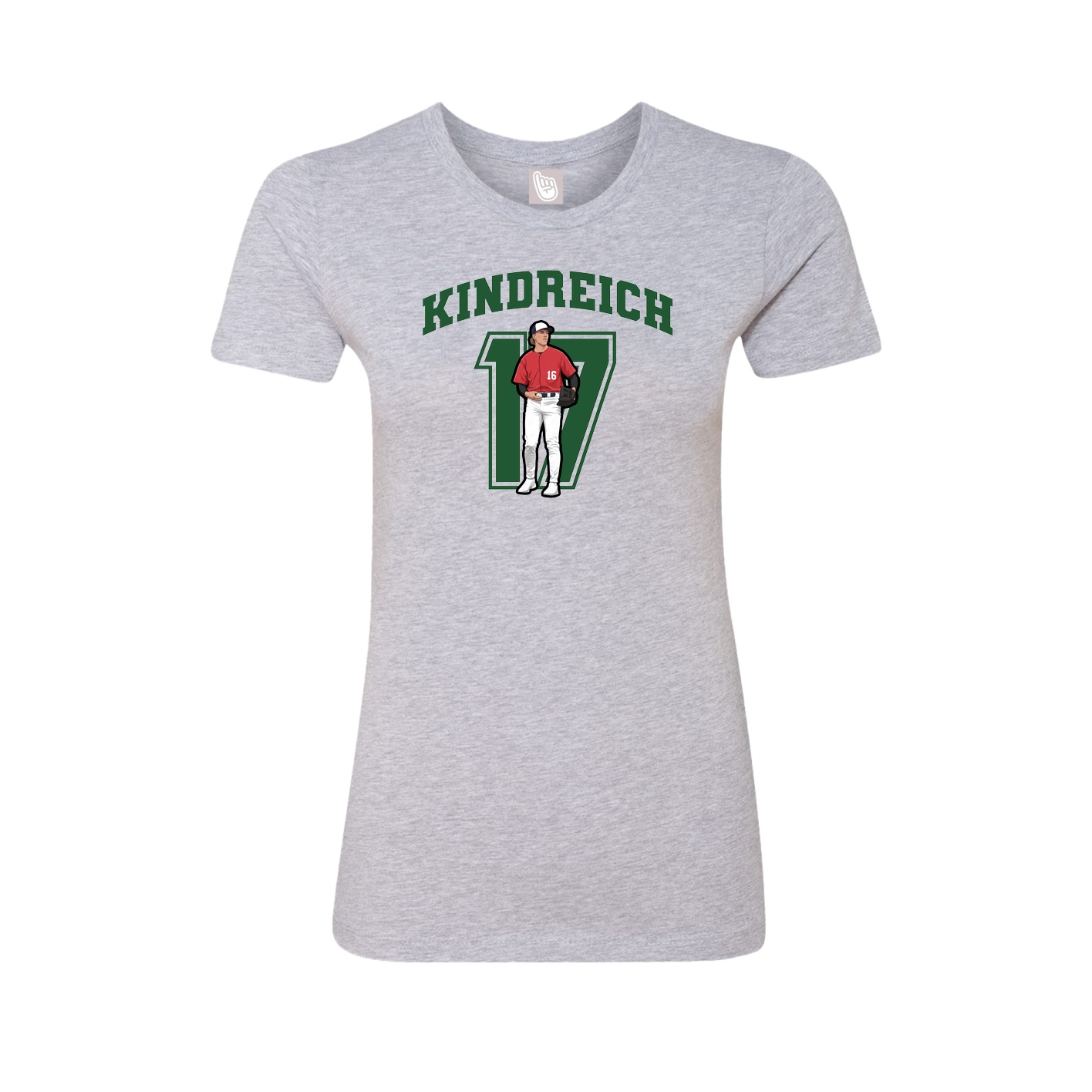 Fitted Women's Tee — Number in Grey