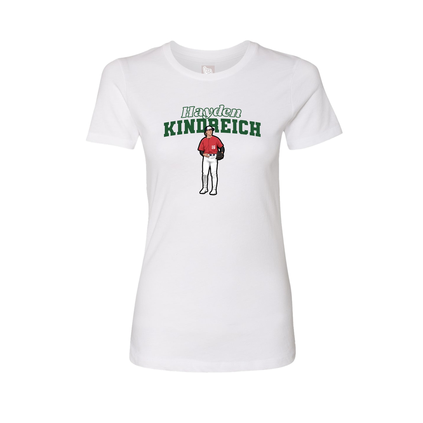 Fitted Women's Tee — Name Arch in White