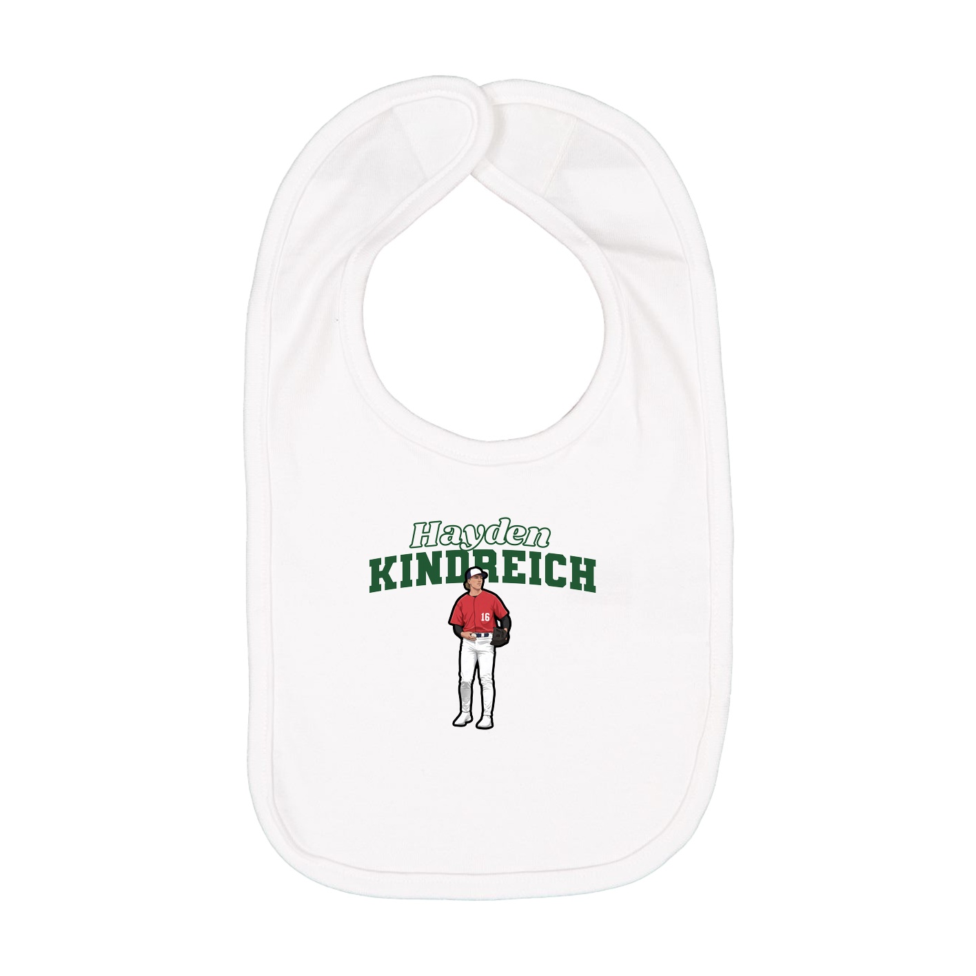 Infant Bib — Name Arch in White
