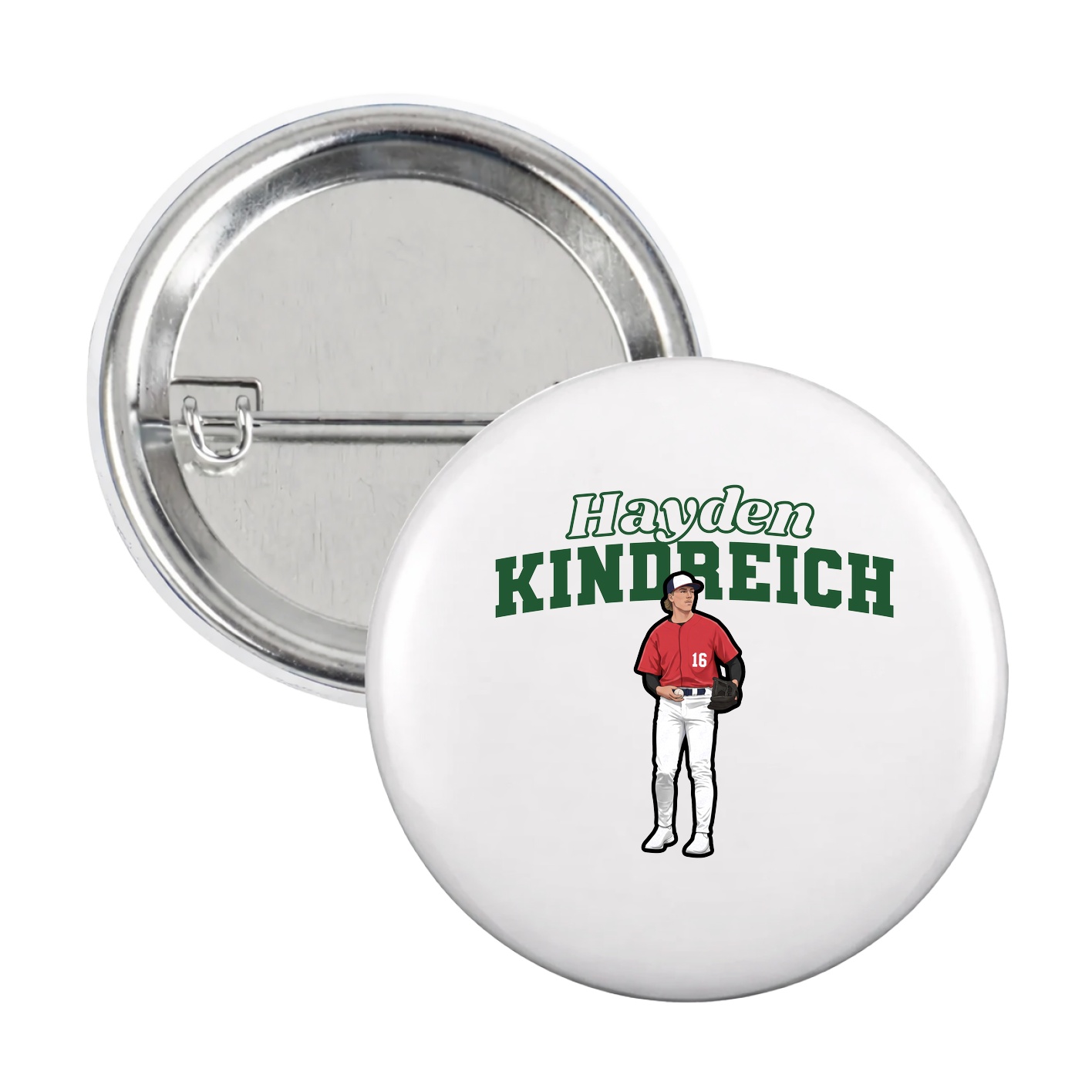 Game Day Button — Name Arch in White