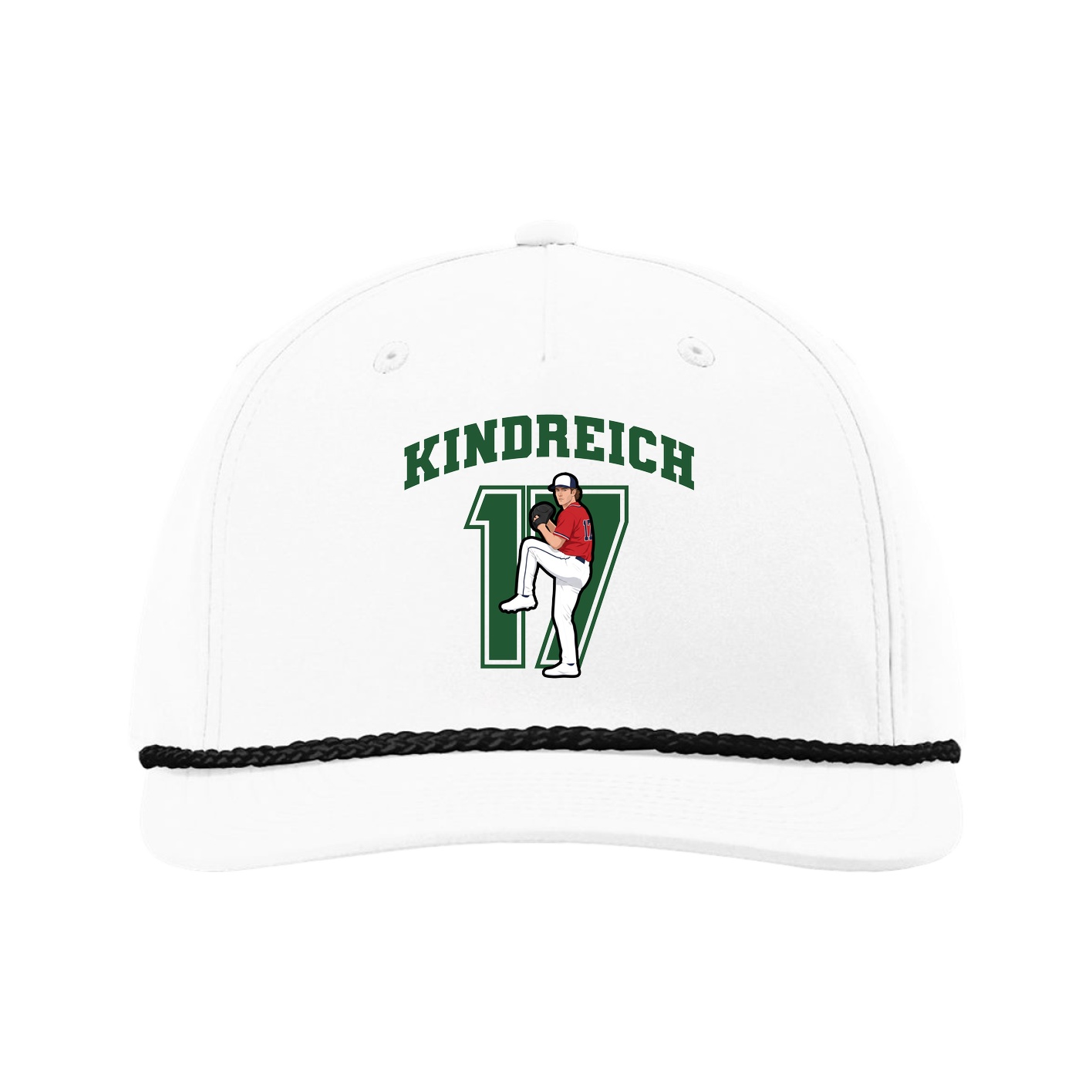 Five-Panel Classic Rope Cap — Number in White