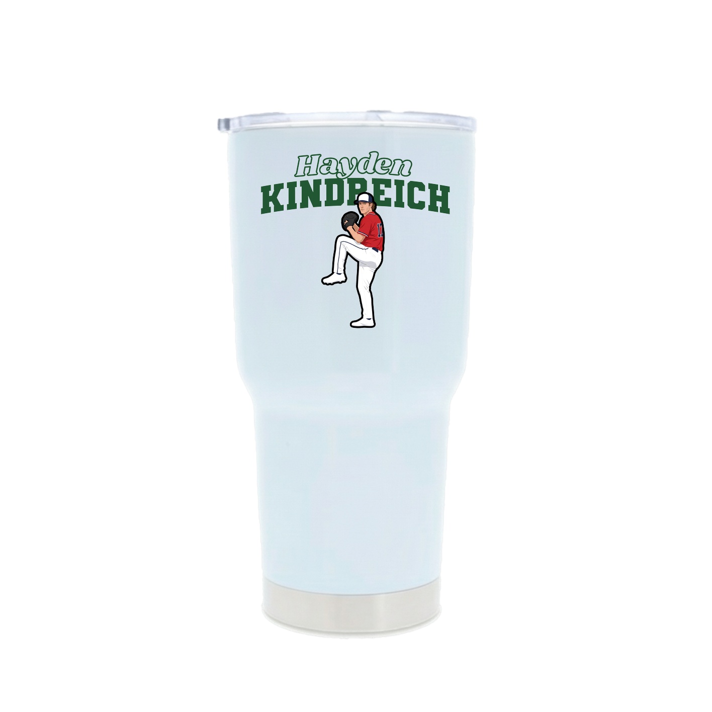 30oz Stainless Steel Tumbler — Name Arch in White