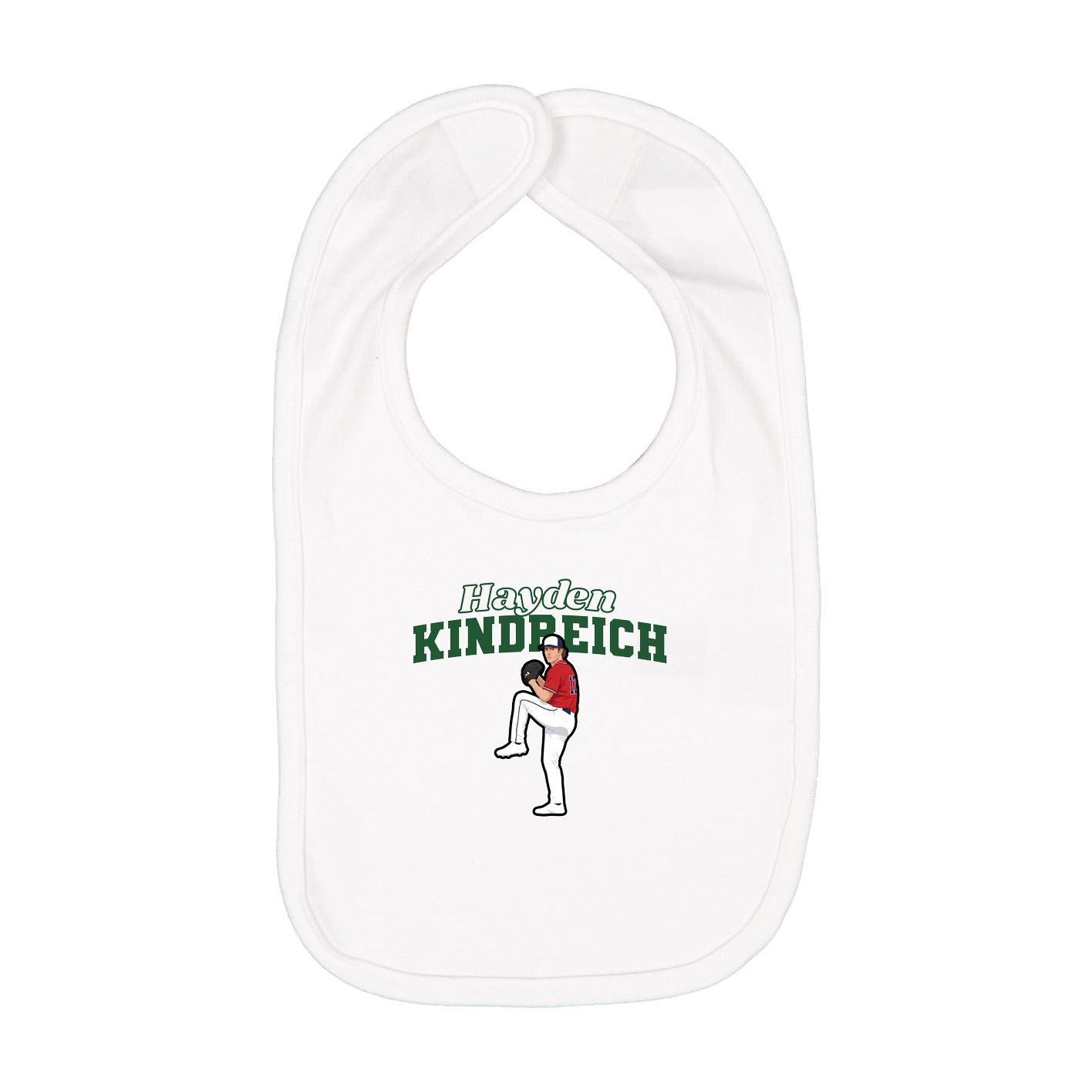 Infant Bib — Name Arch in White