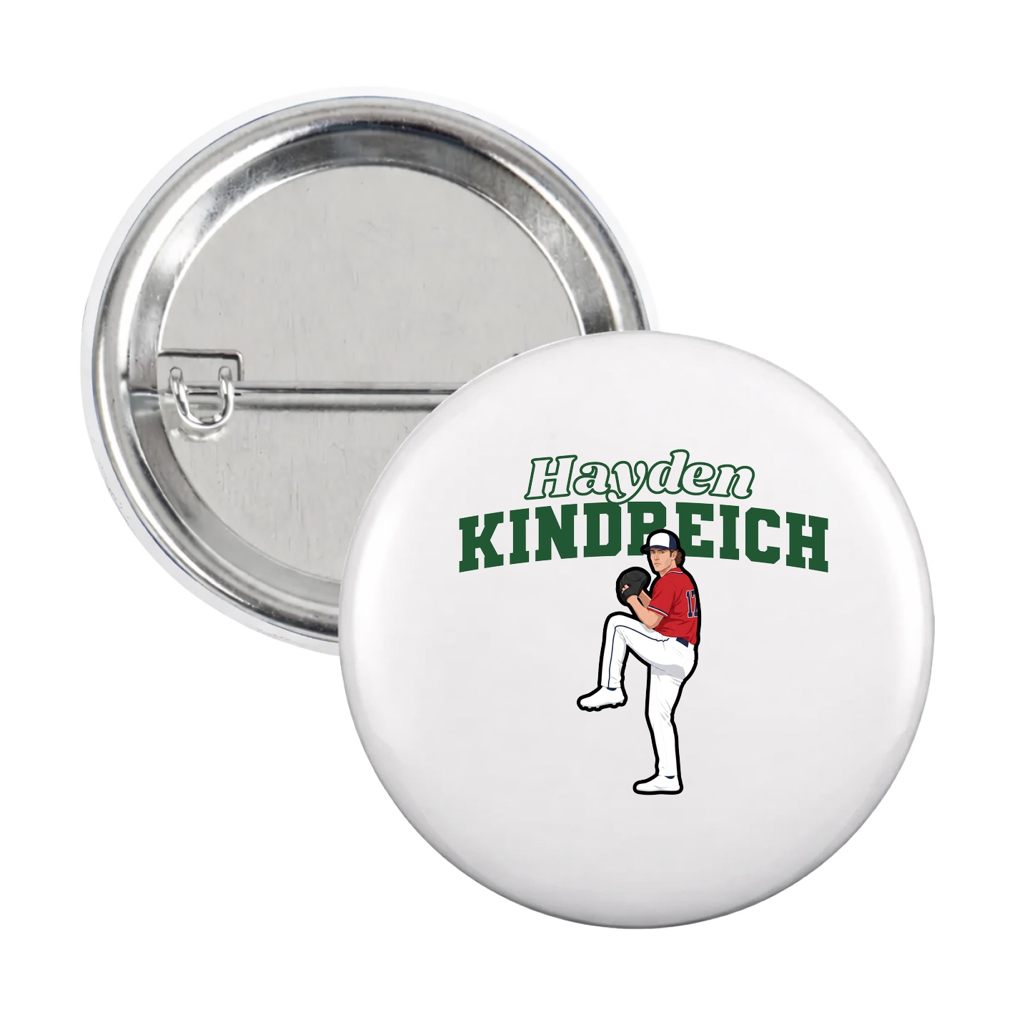 Game Day Button — Name Arch in White