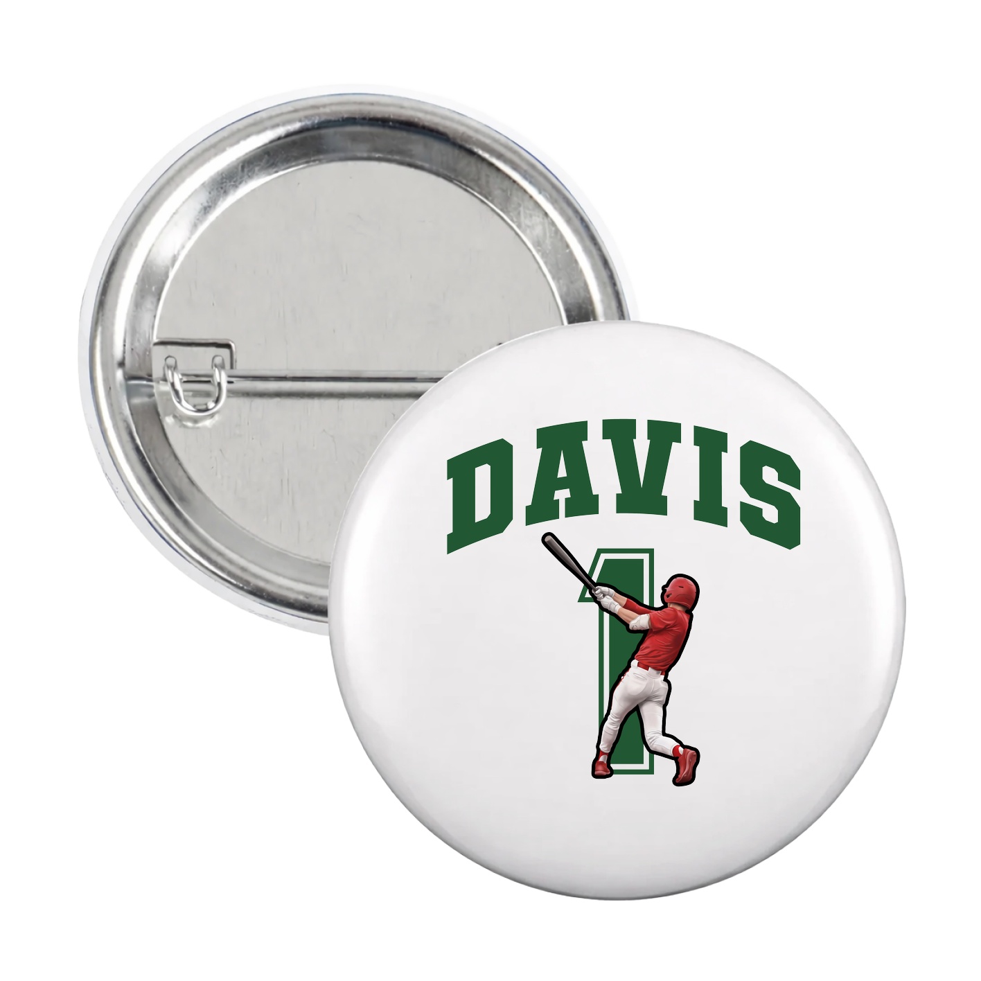 Game Day Button — Number in White