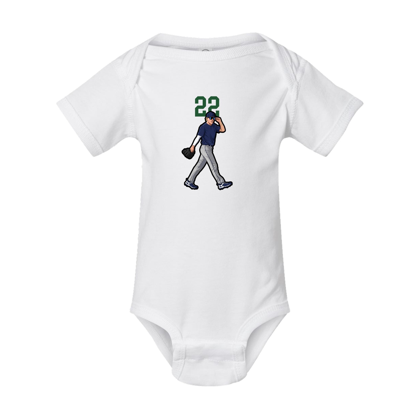 Baby Onesie — Number Top in White