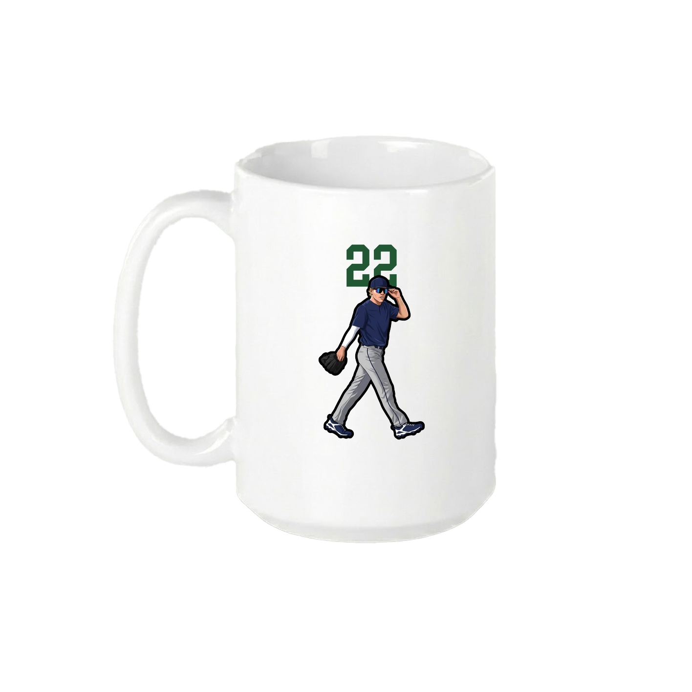 15oz Coffee Mug — Number Top in White