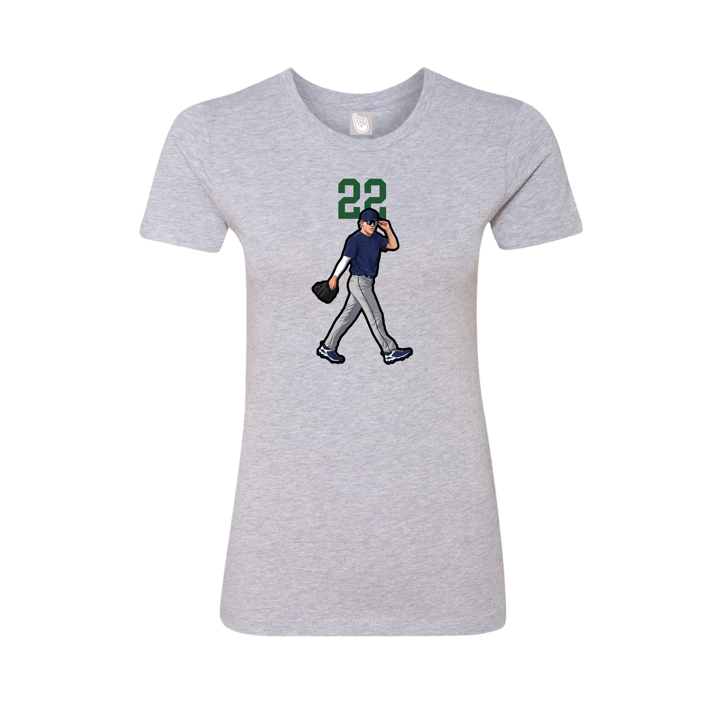 Fitted Women's Tee — Number Top in Grey