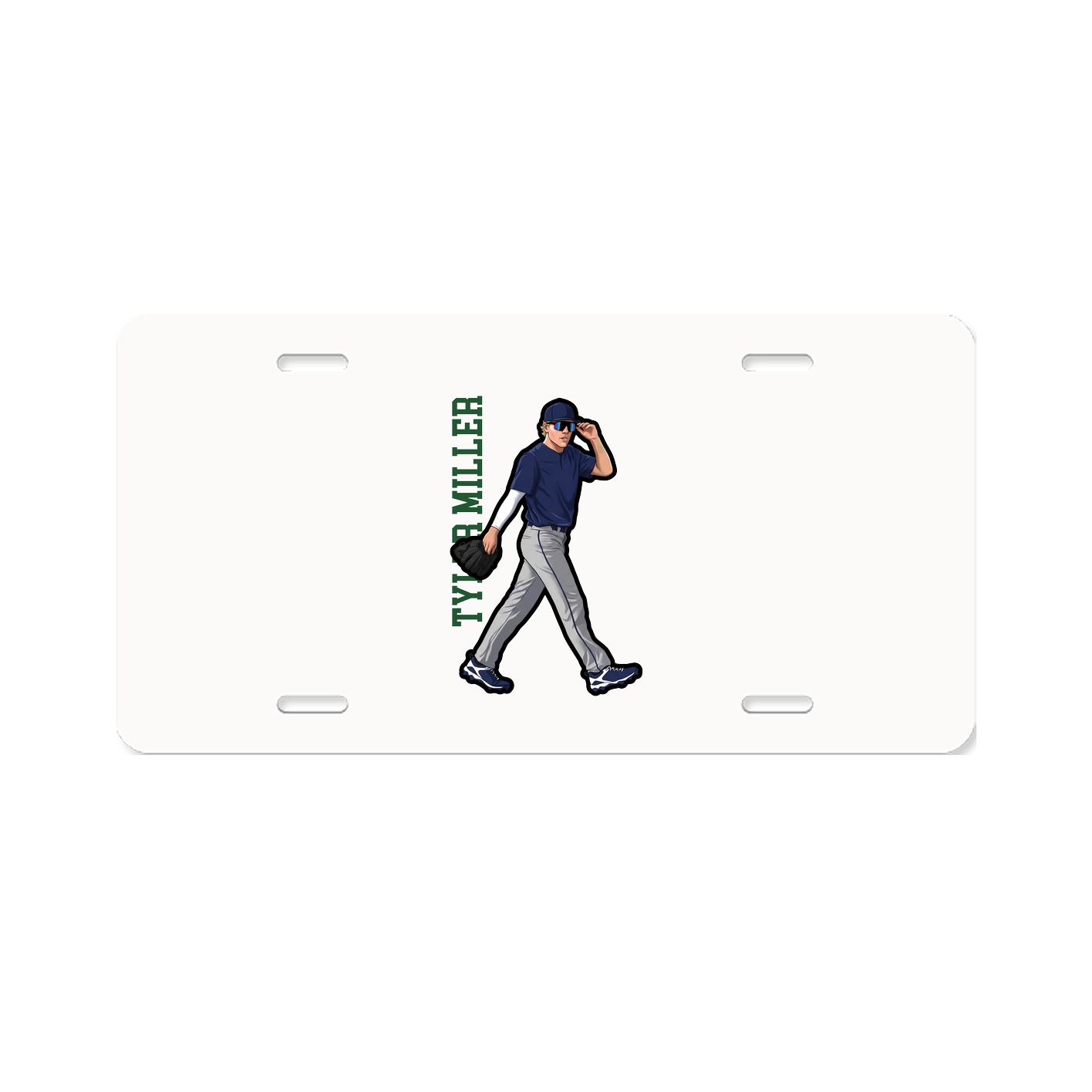 License Plate — Name Vertical in Classic