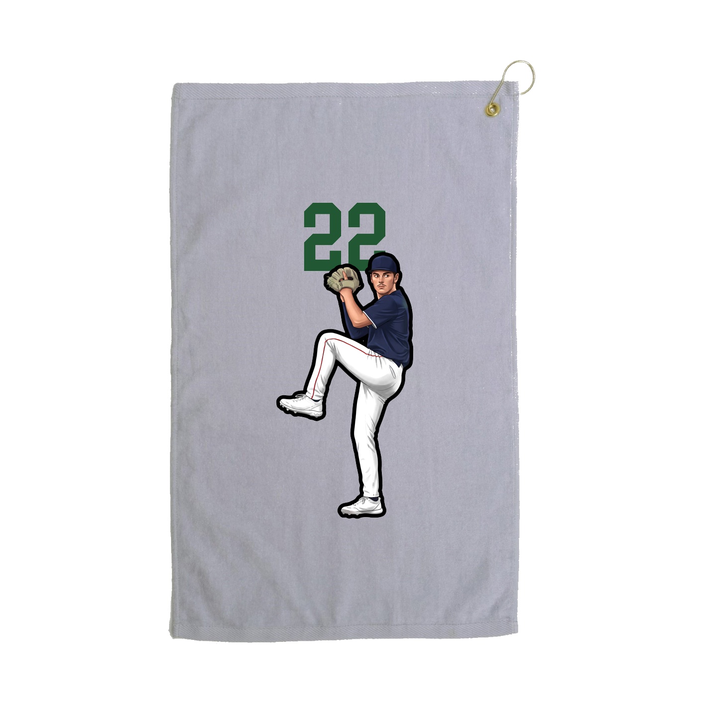 Golf Towel — Number Top in Grey
