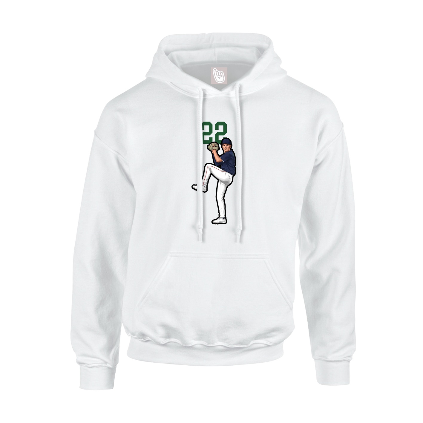 Hoodie — Number Top in White