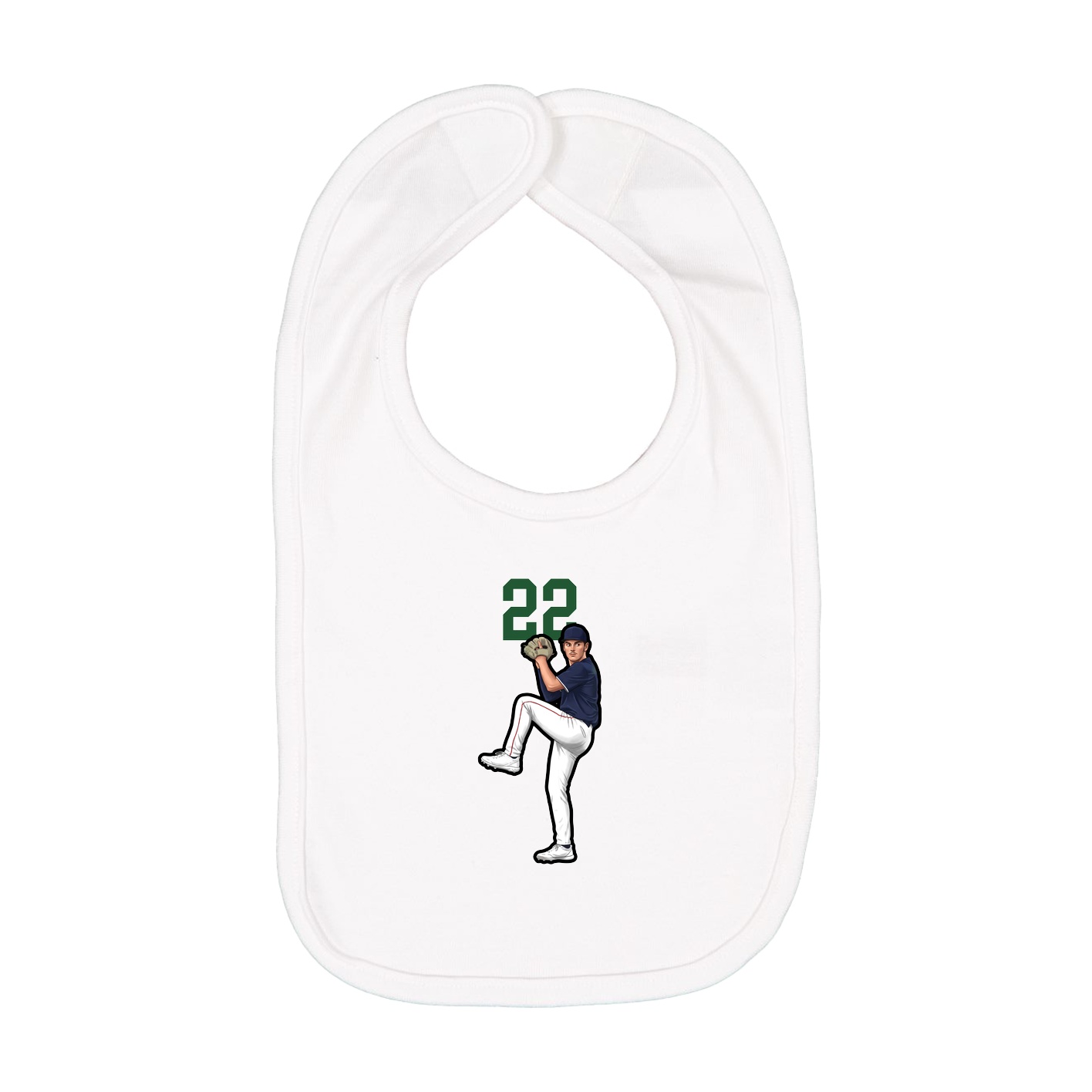 Infant Bib — Number Top in White