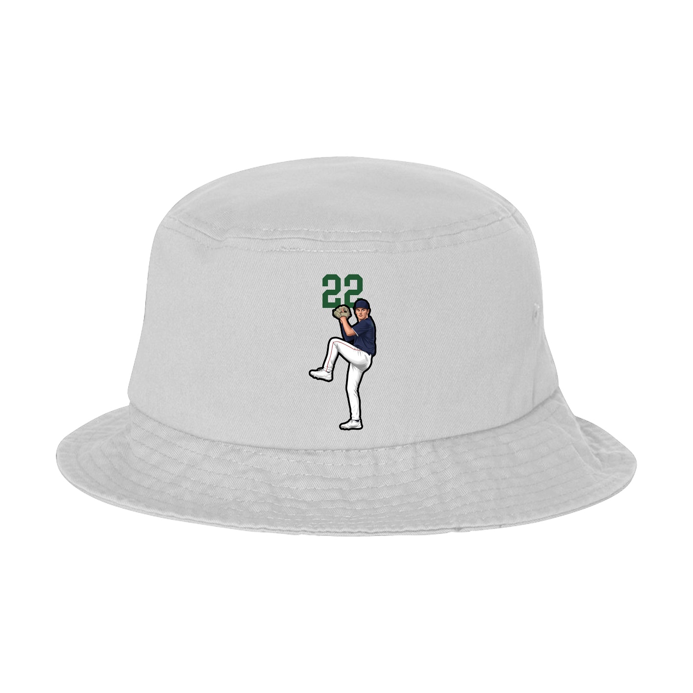 Bucket Cap — Number Top in White