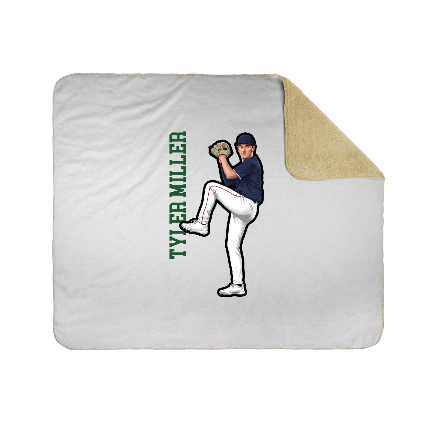 Throw Blanket — Name Vertical in White
