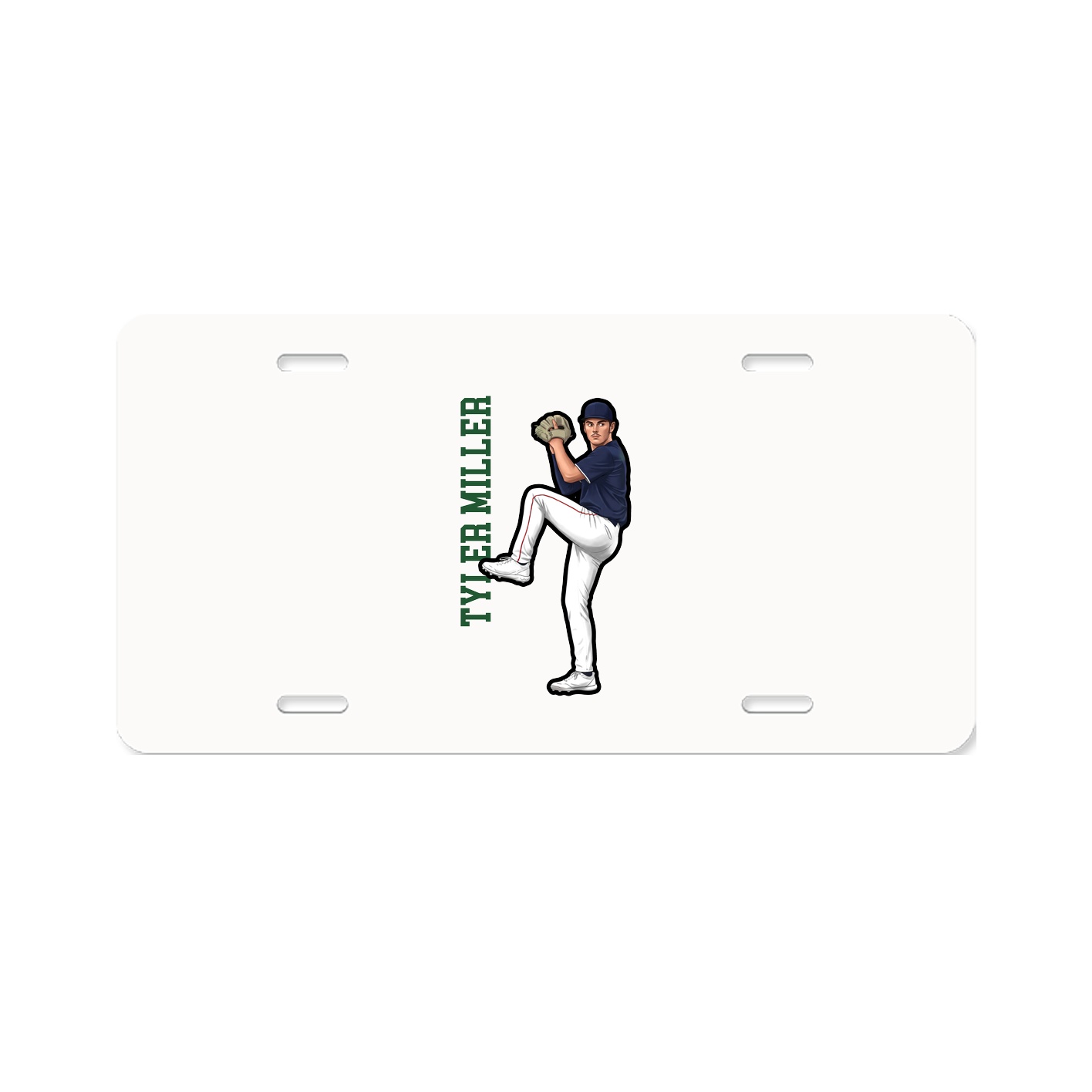 License Plate — Name Vertical in Classic