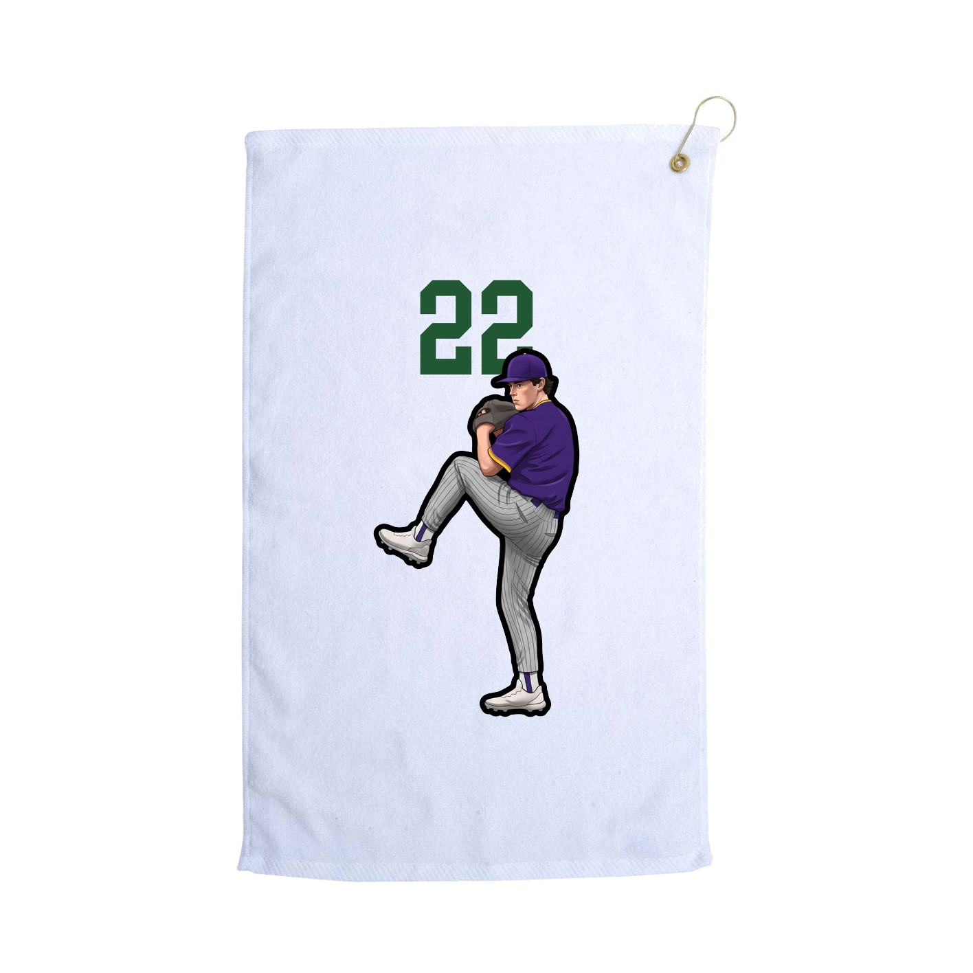 Golf Towel — Number Top in White