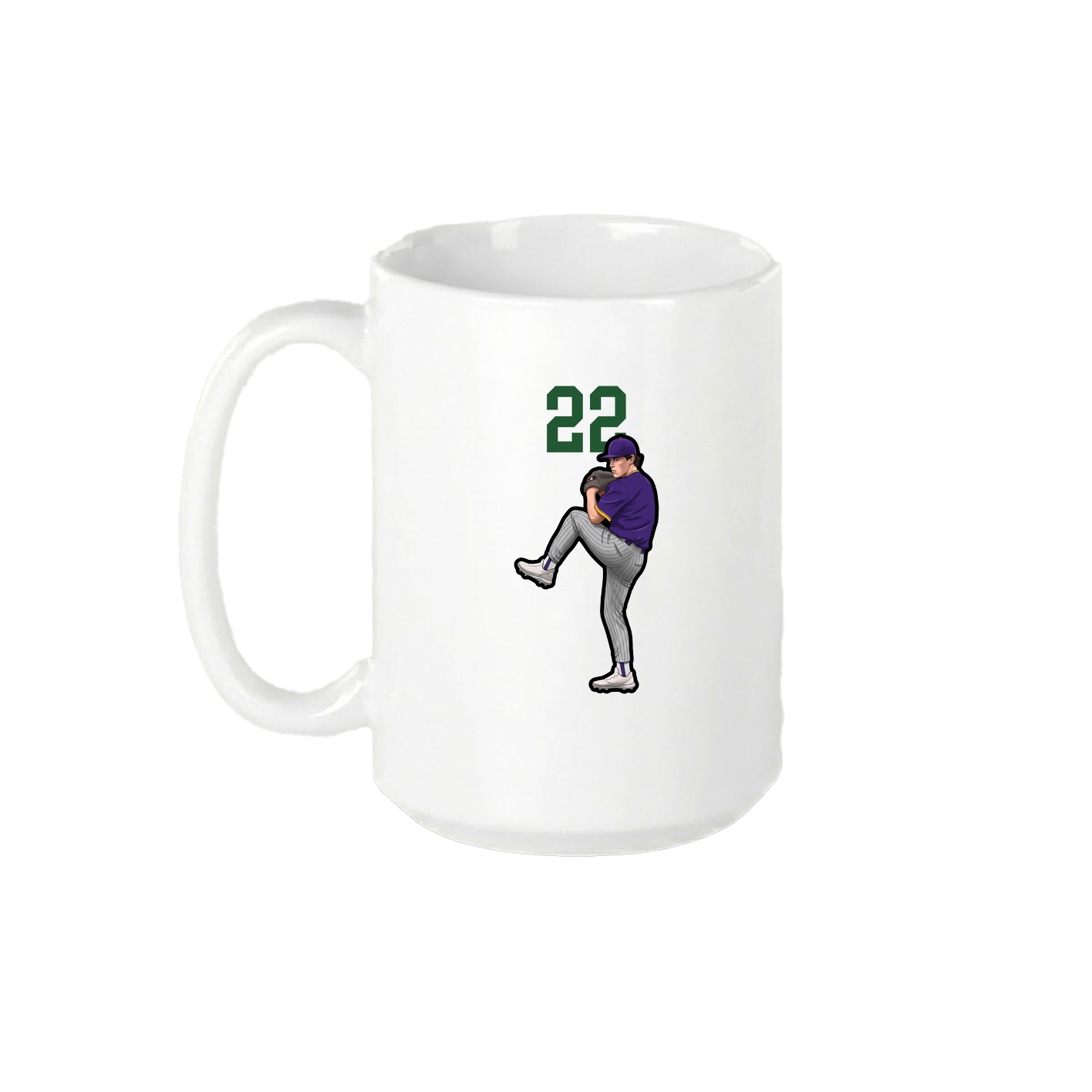 15oz Coffee Mug — Number Top in White