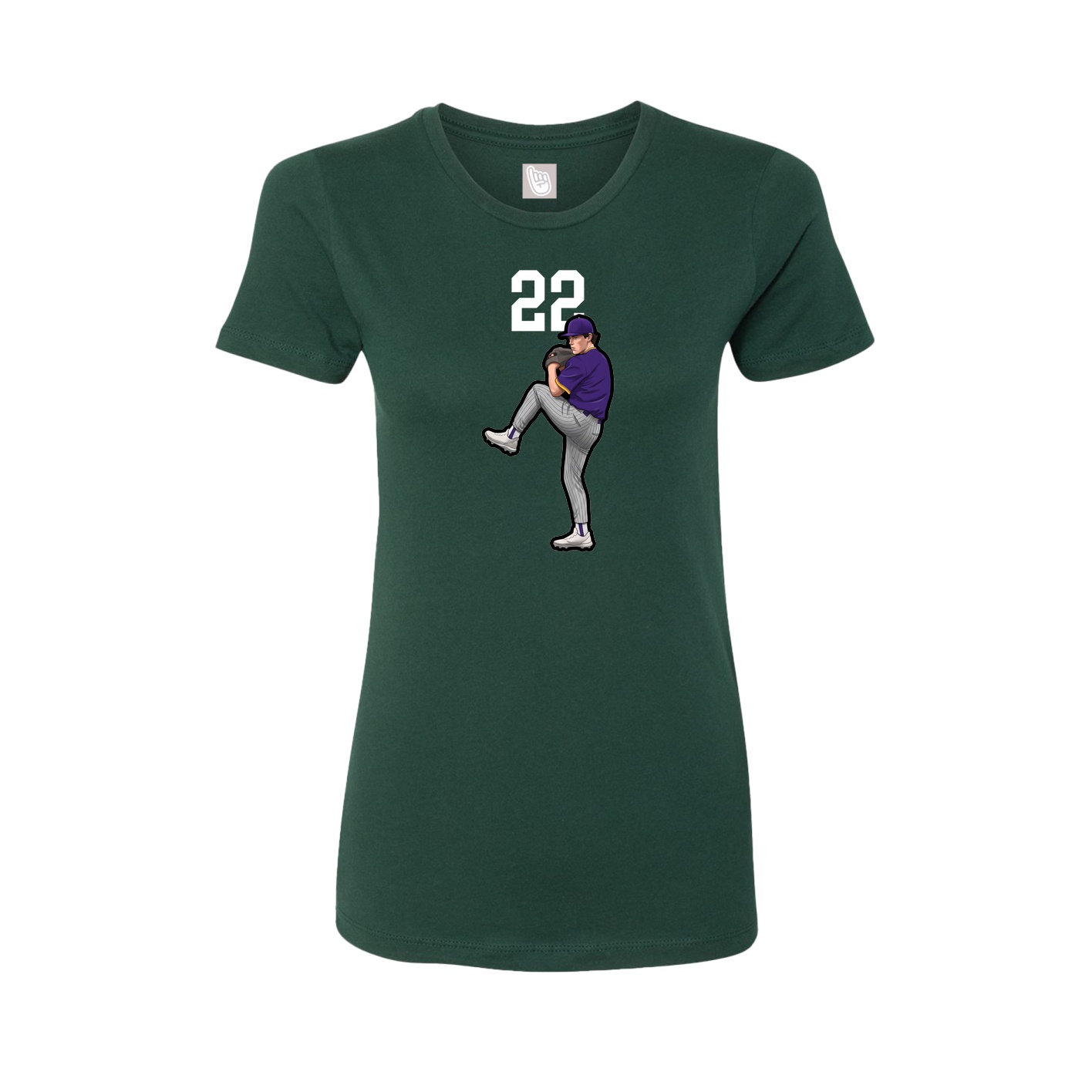 Fitted Women's Tee — Number Top in Green