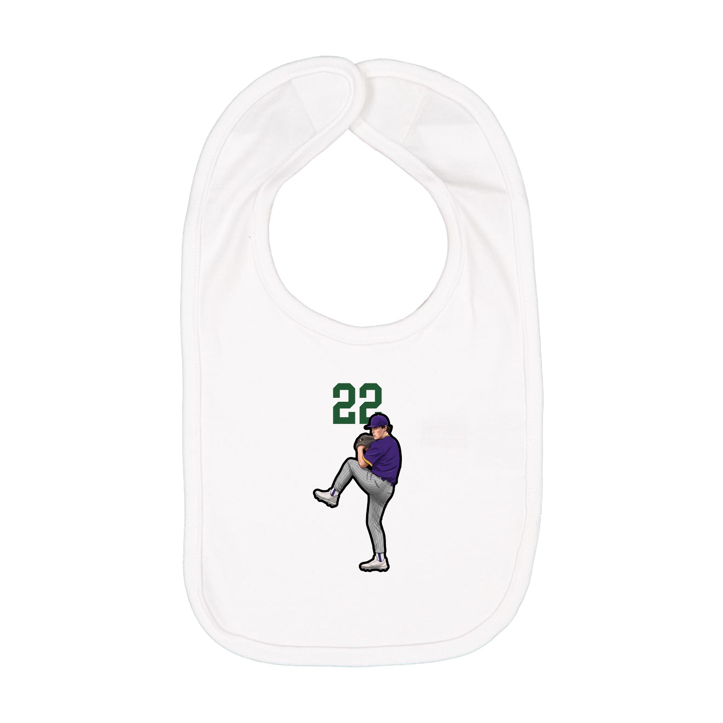 Infant Bib — Number Top in White