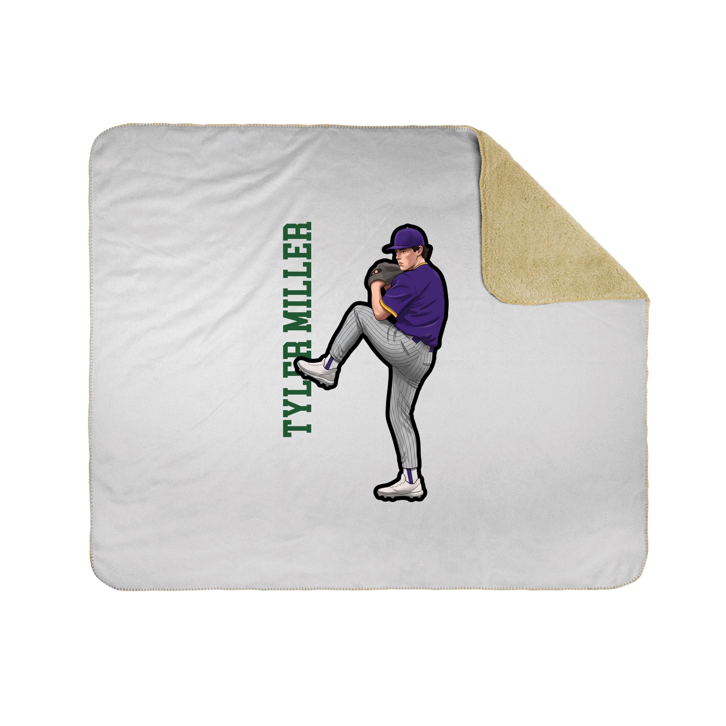 Throw Blanket — Name Vertical in White
