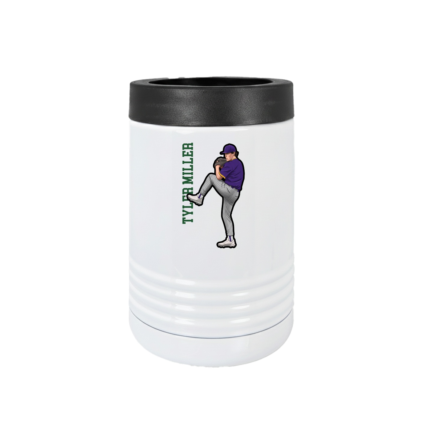 Beverage Holder — Name Vertical in White