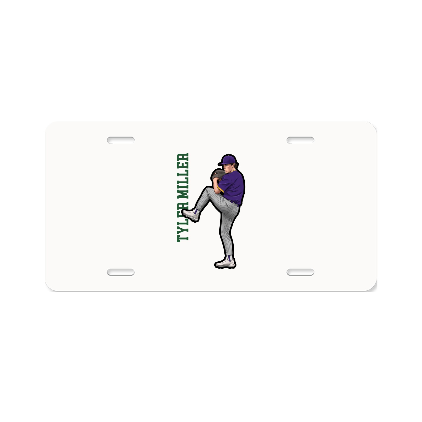 License Plate — Name Vertical in Classic