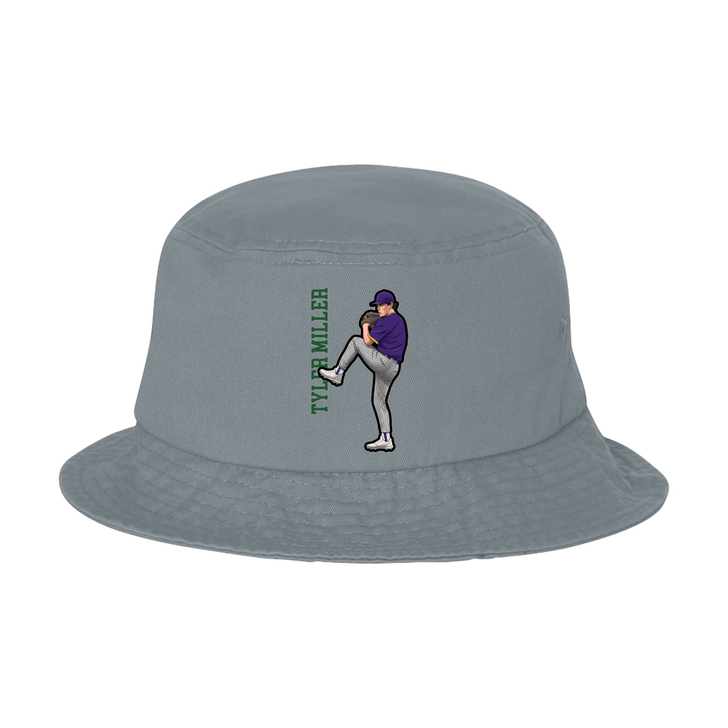 Bucket Cap — Name Vertical in Grey