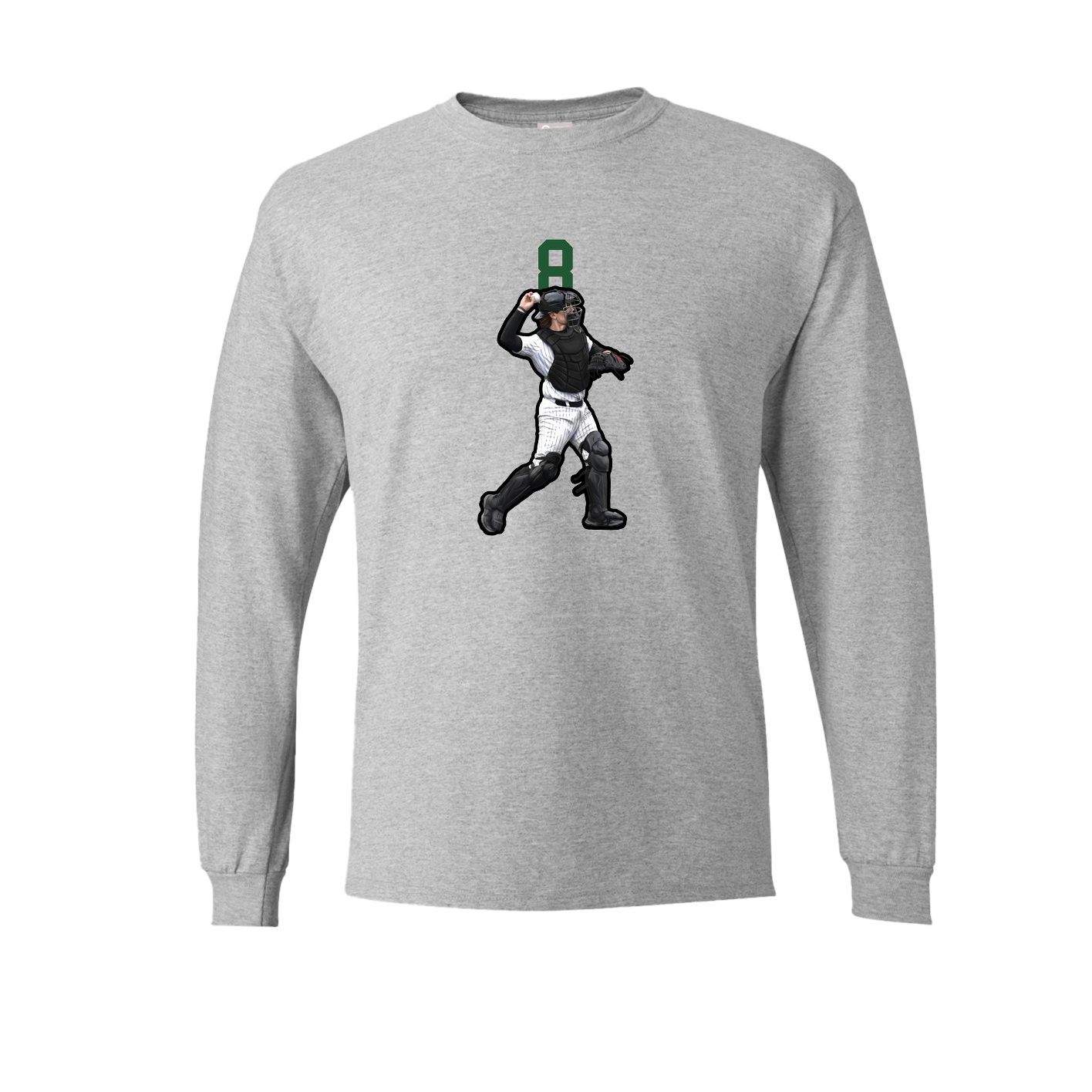 Long Sleeve Tee — Number Top in Grey