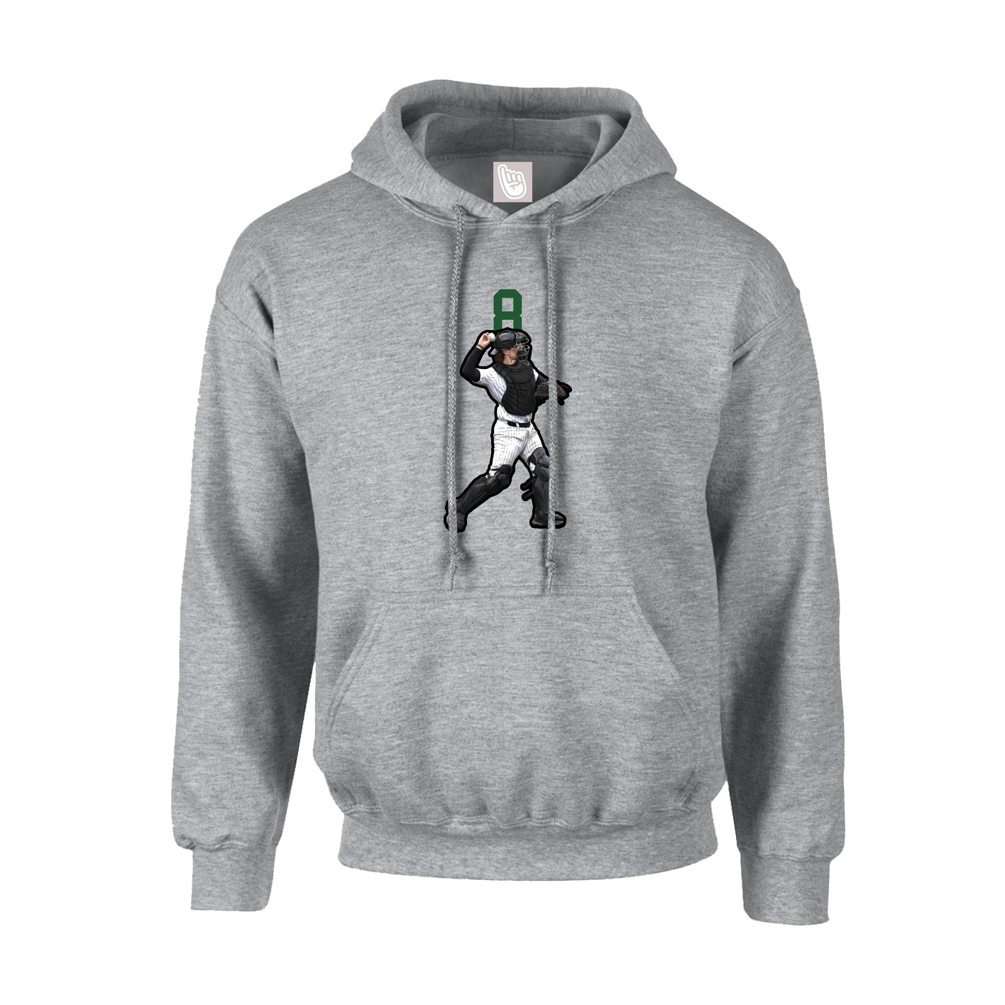 Youth Hoodie — Number Top in Grey