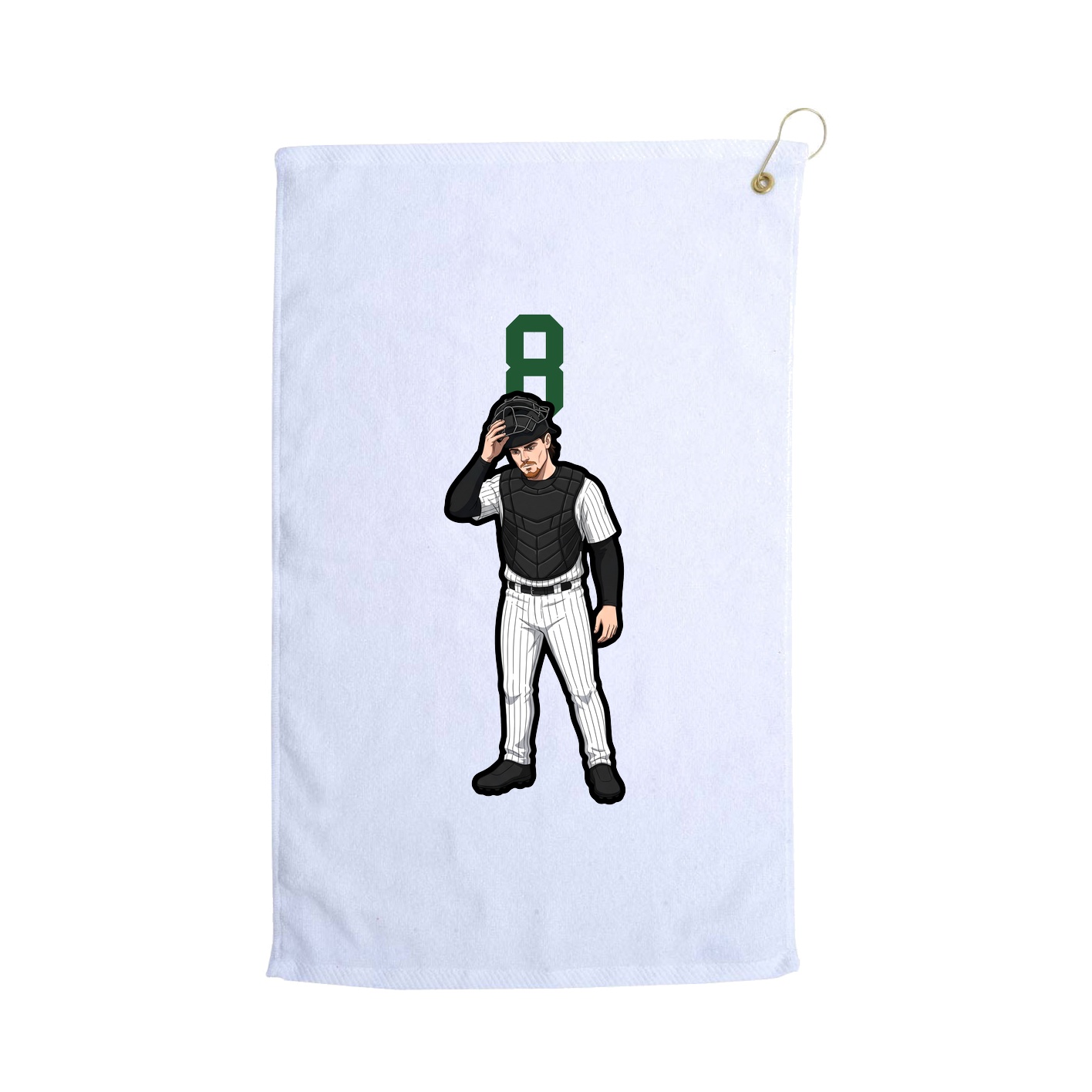 Golf Towel — Number Top in White