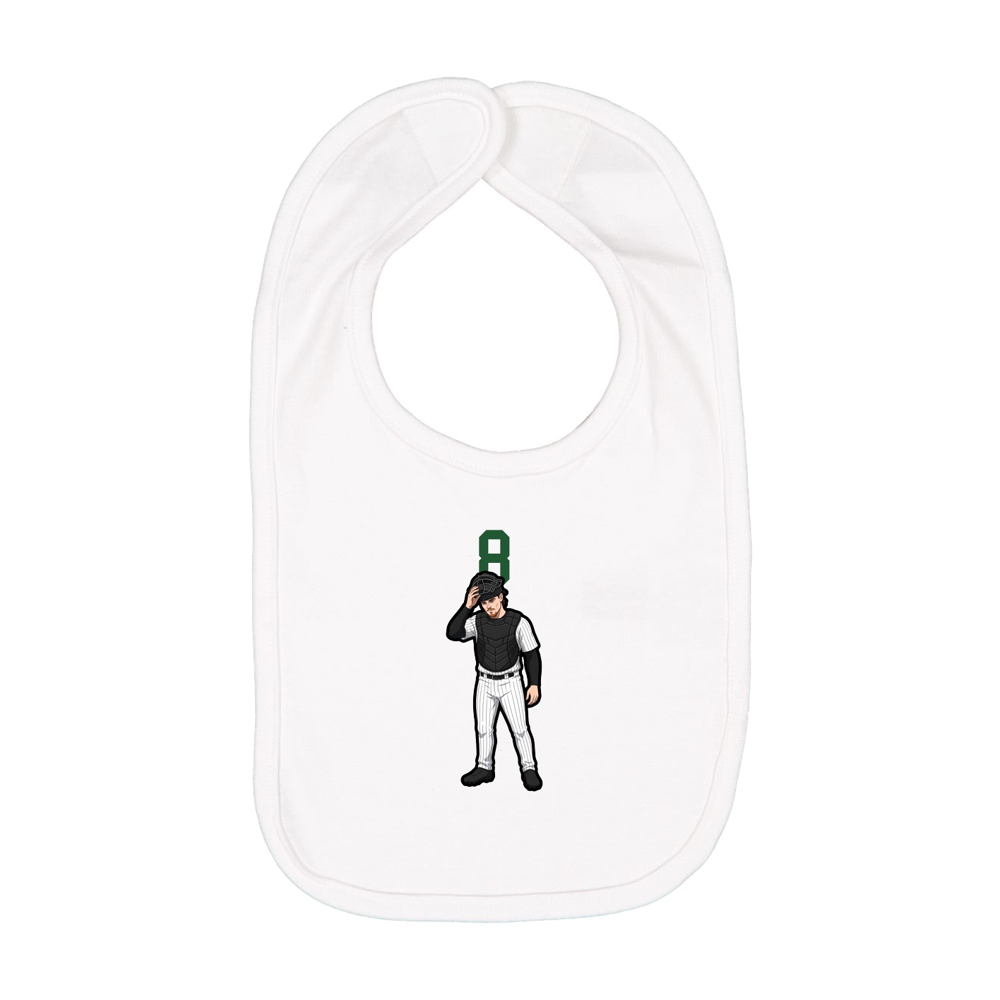 Infant Bib — Number Top in White