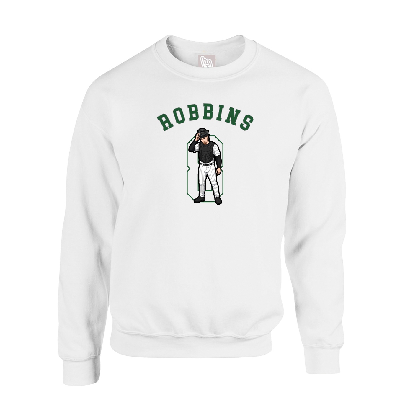 Fleece Crew — Shirsey Arch in White