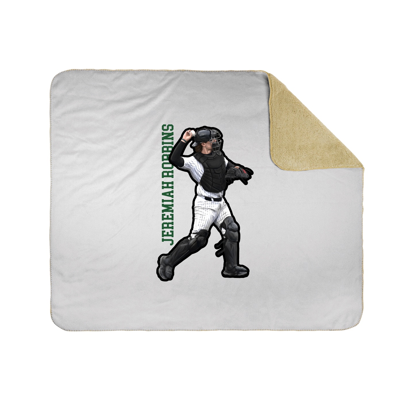 Throw Blanket — Name Vertical in White