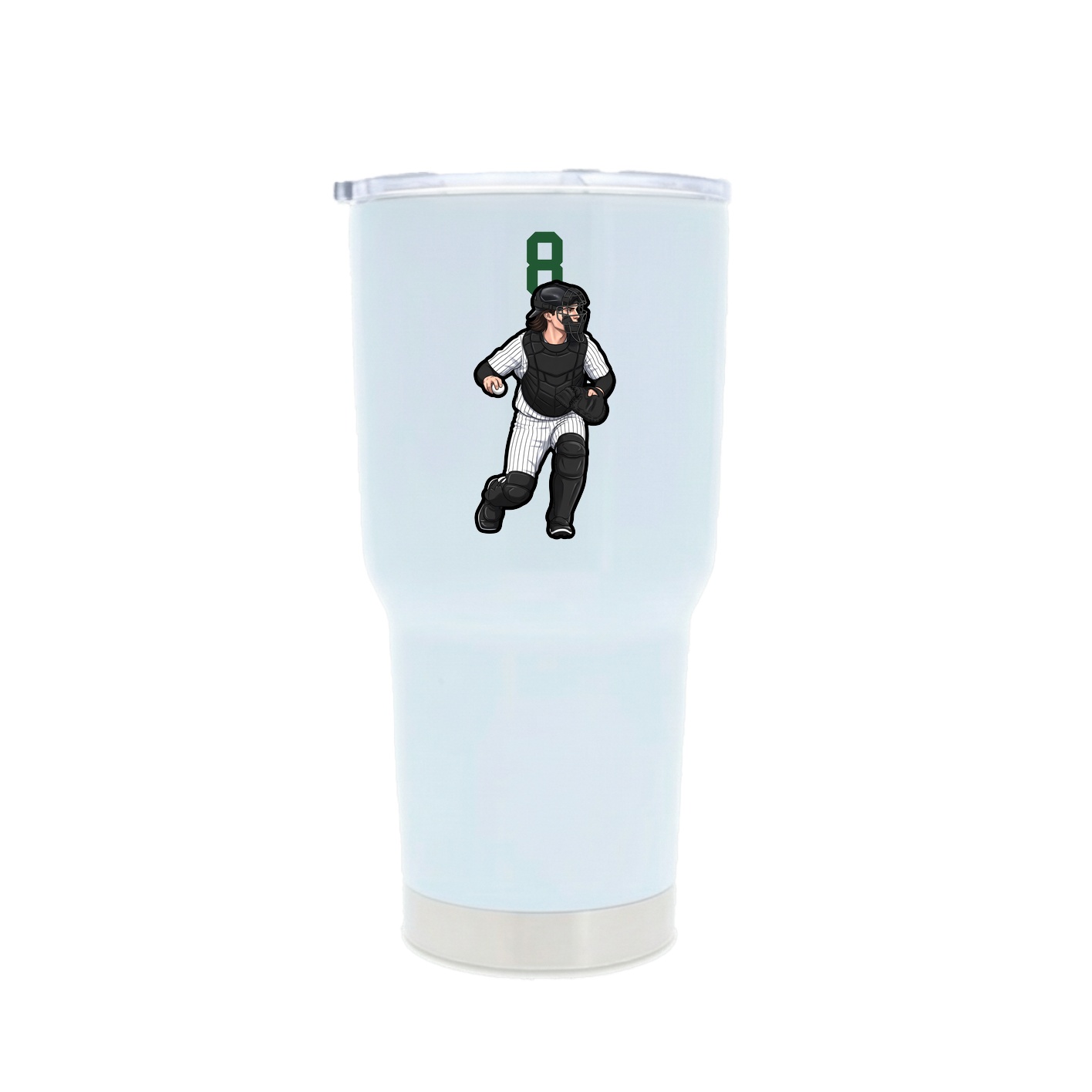 30oz Stainless Steel Tumbler — Number Top in White