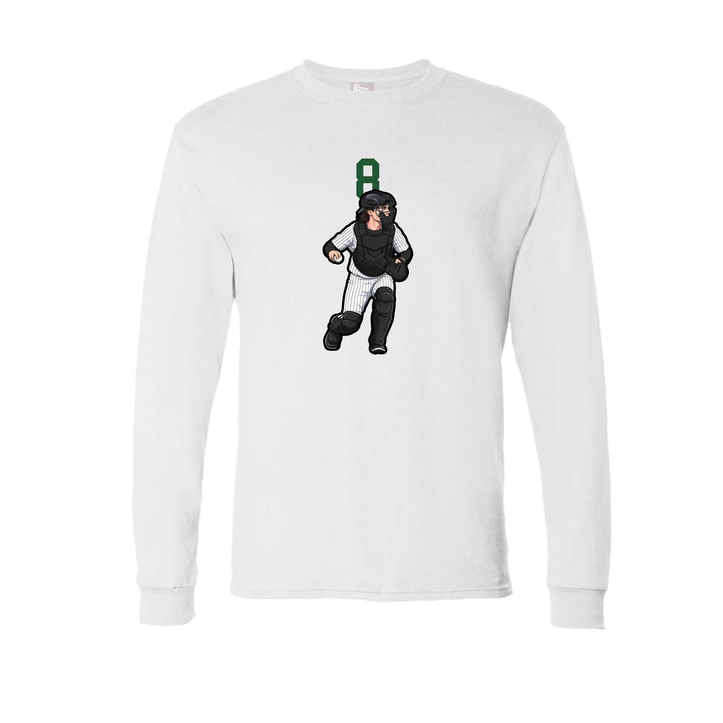 Long Sleeve Tee — Number Top in White