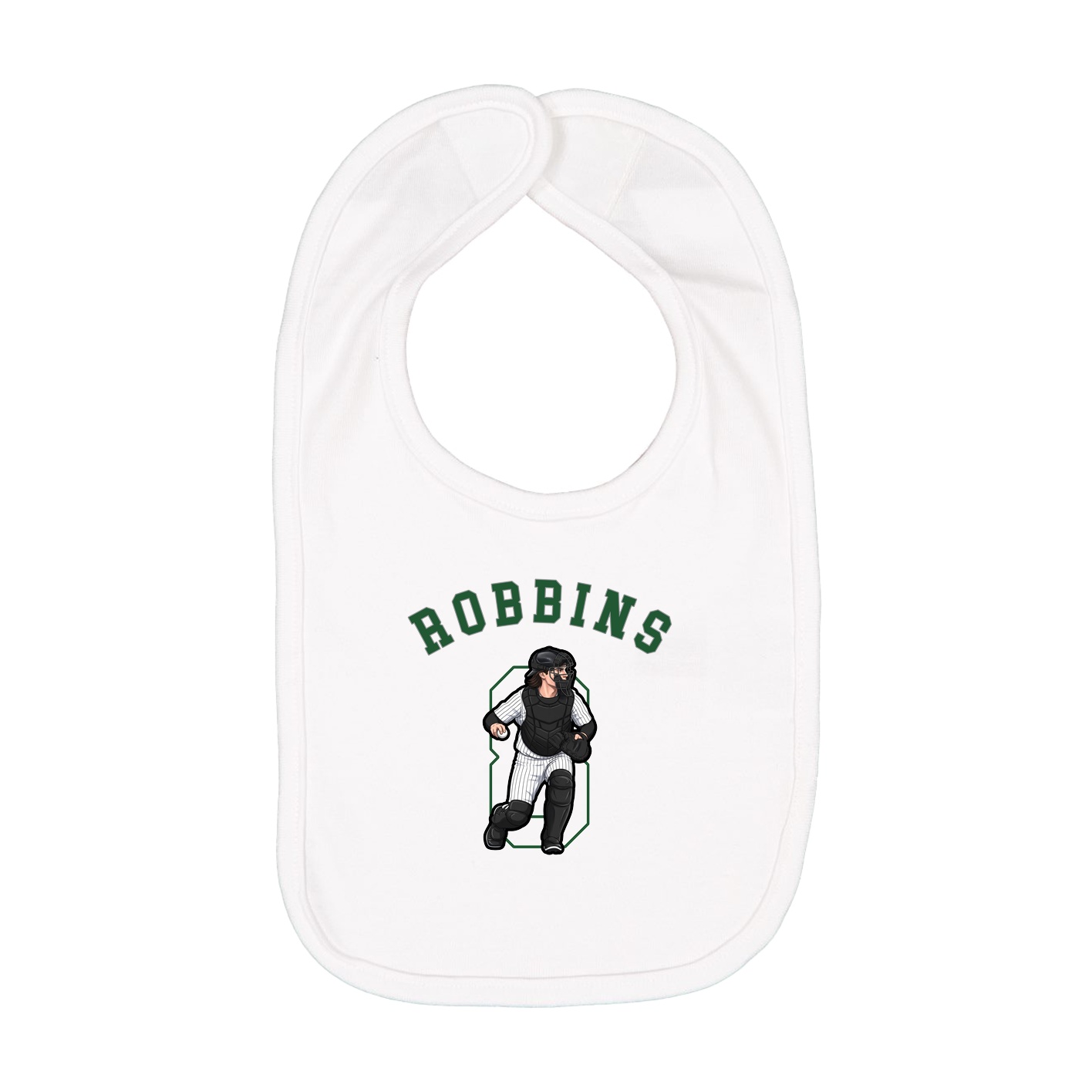 Infant Bib — Shirsey Arch in White