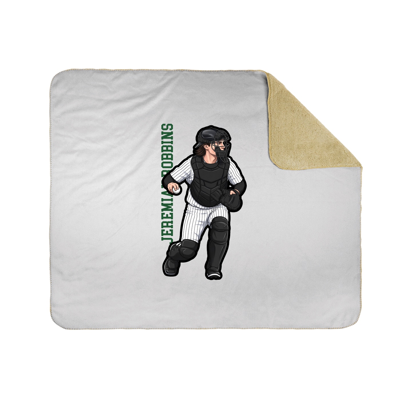 Throw Blanket — Name Vertical in White