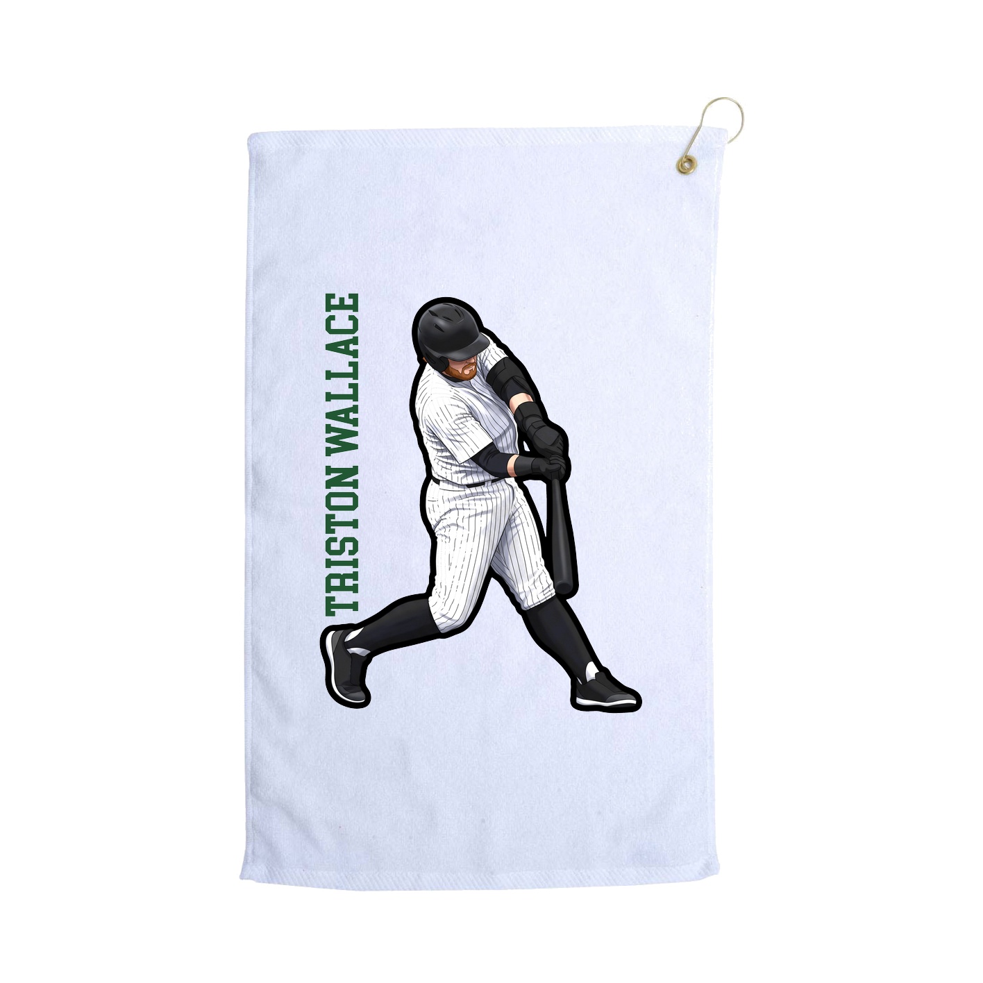 Golf Towel — Name Vertical in White