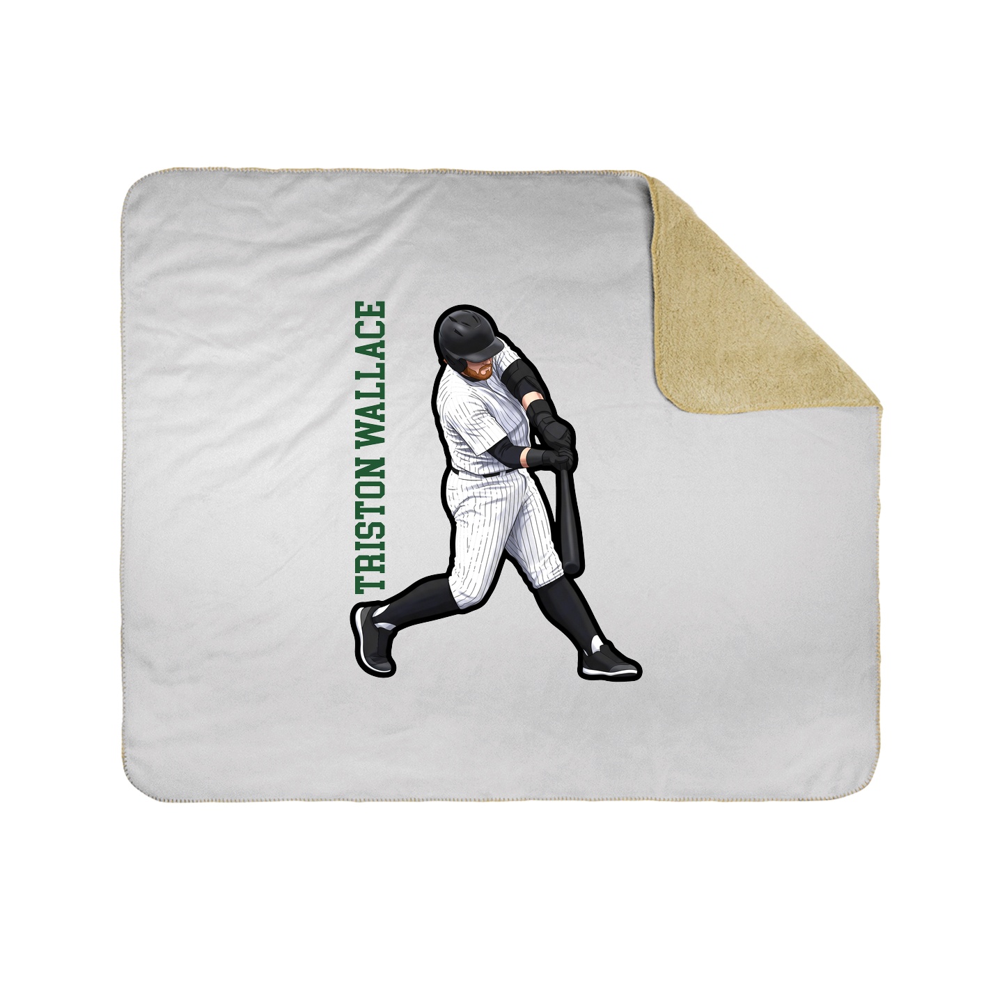 Throw Blanket — Name Vertical in White