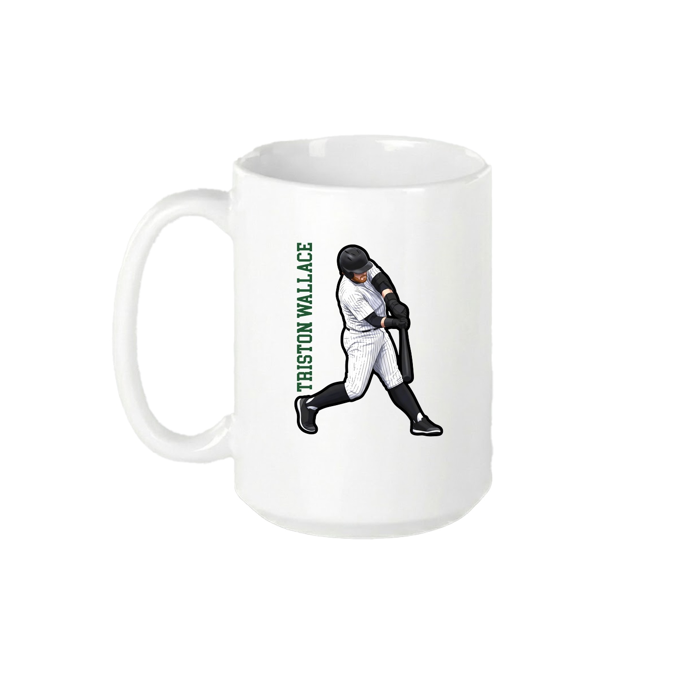 15oz Coffee Mug — Name Vertical in White