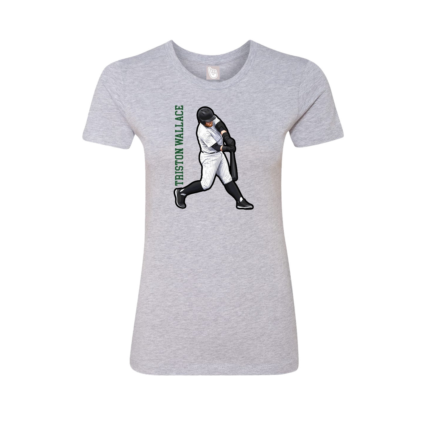 Womens Tee — Name Vertical in Grey