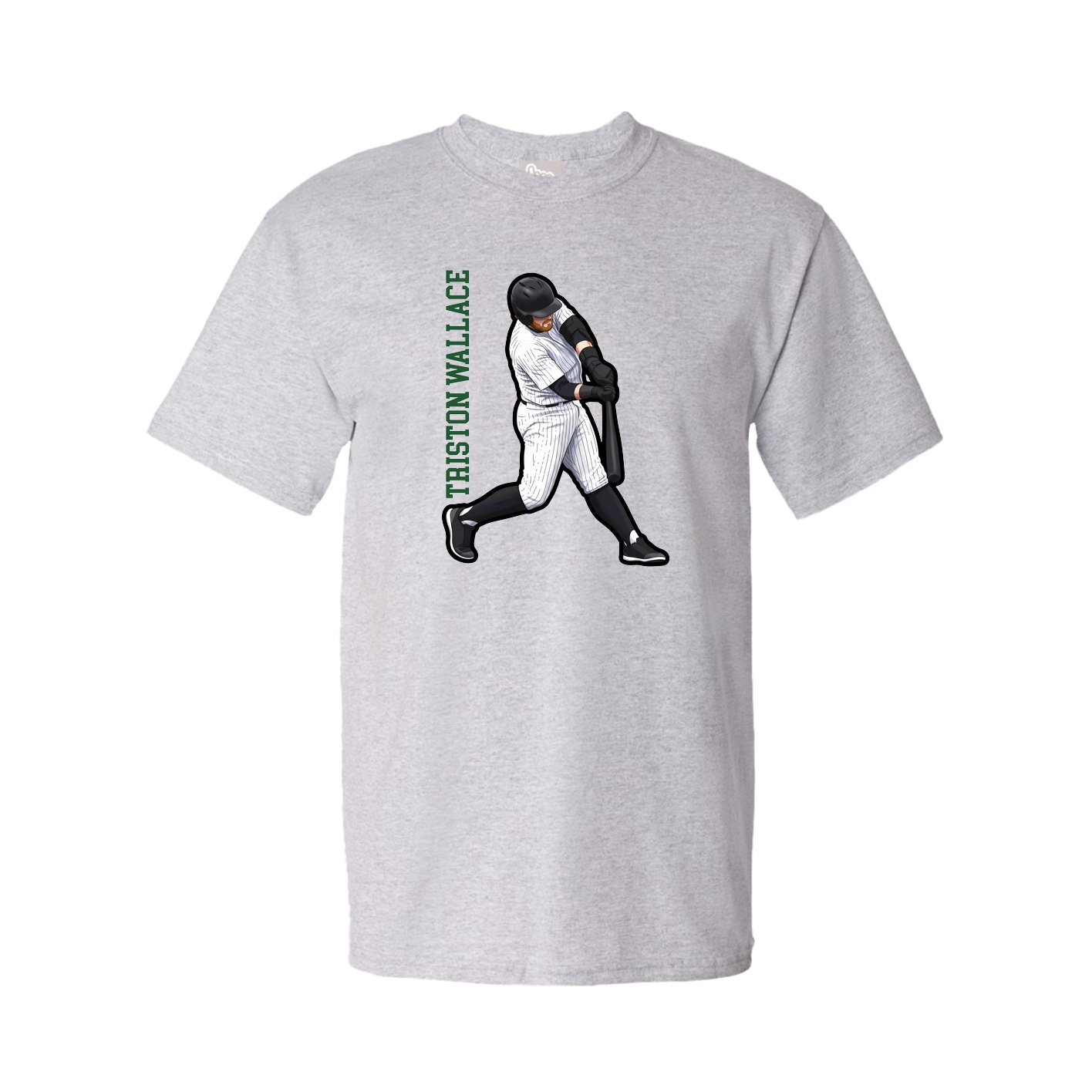 Youth Tee — Name Vertical in Grey
