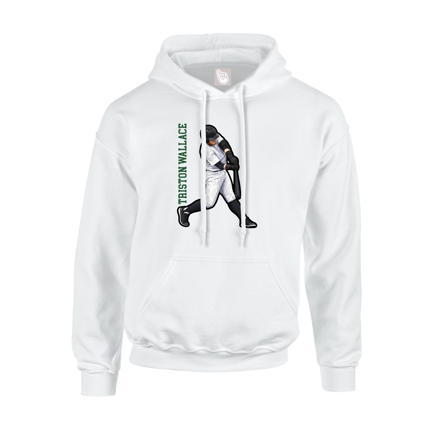 Youth Hoodie — Name Vertical in White