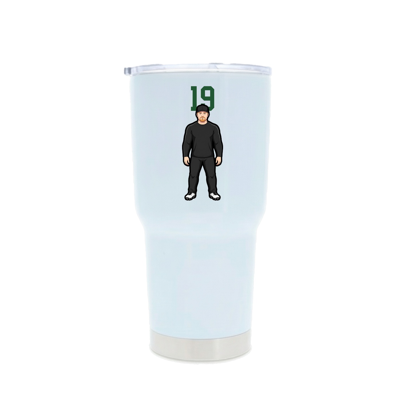 30oz Stainless Steel Tumbler — Number Top in White