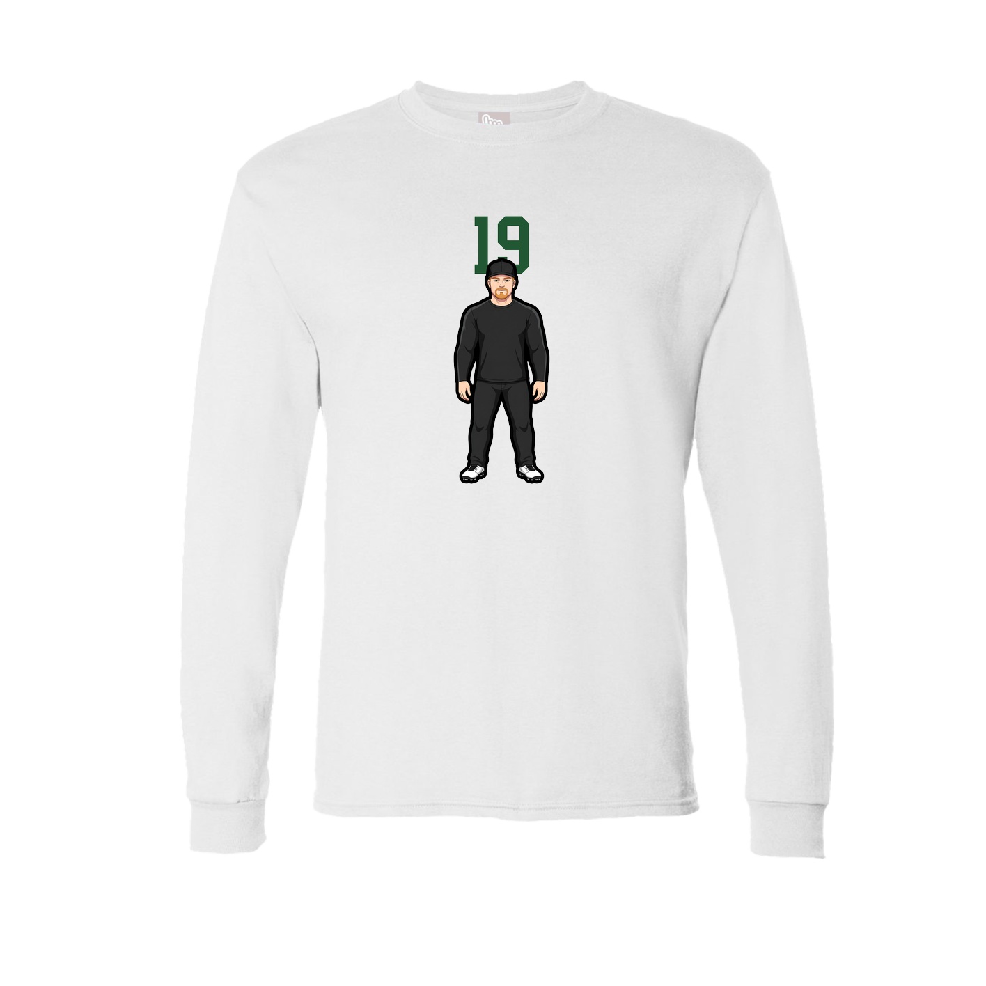 Long Sleeve Tee — Number Top in White